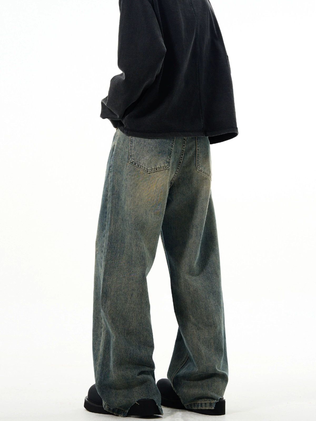 Japanese Brand Retro washed cleanfit straight leg loose-fit jeans for men Size US 32 / EU 48 - 2 Thumbnail