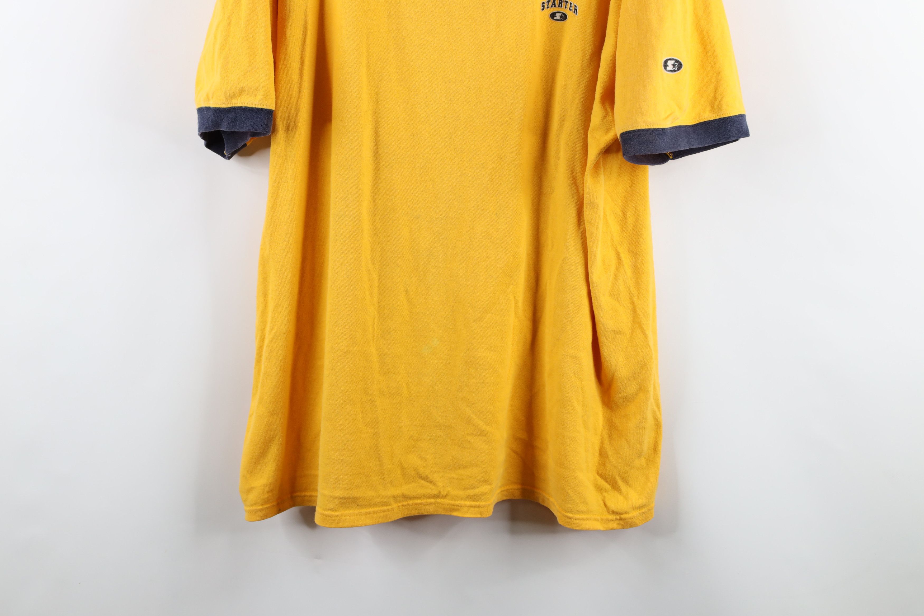 Starter Vintage 90s Starter Distressed Short Sleeve Ringer T-Shirt Size US XL / EU 56 / 4 - 3 Thumbnail