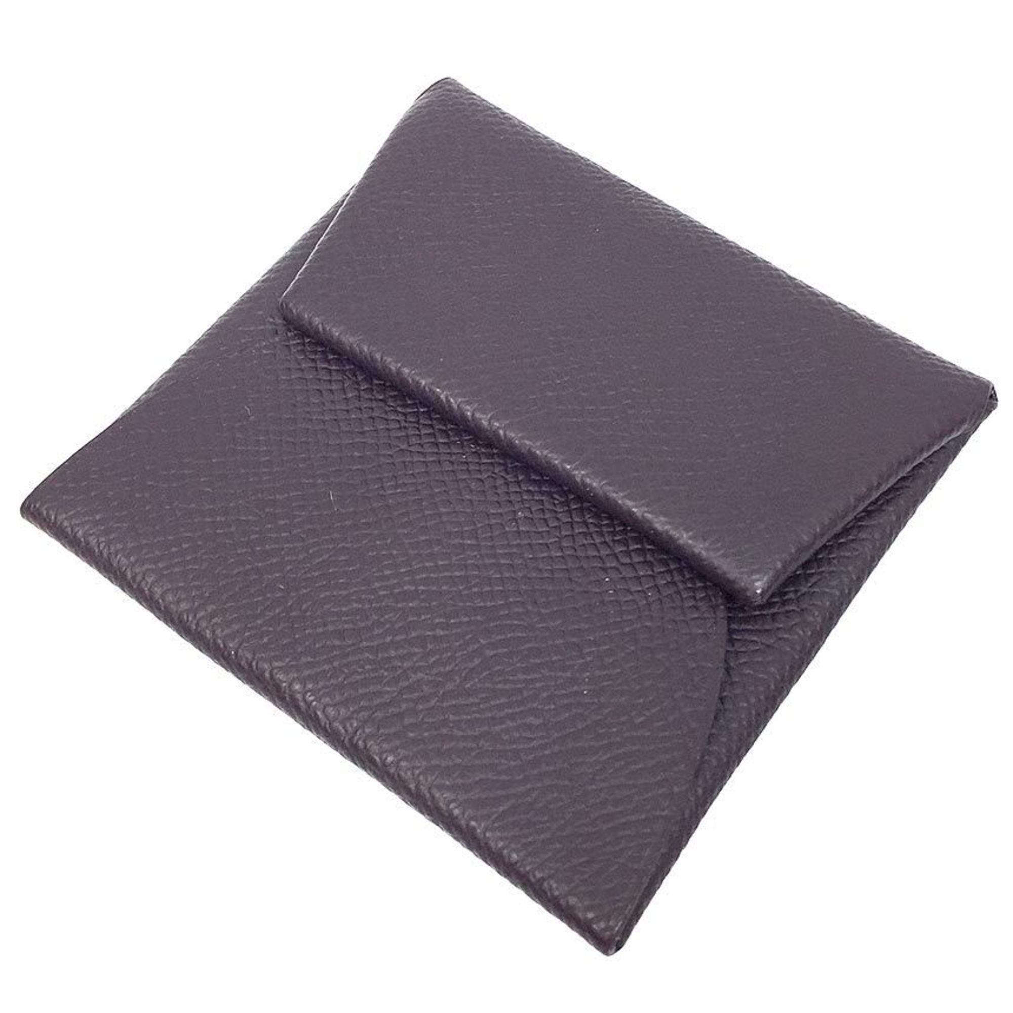 Hermes Hermes Bastia Coin Case PORTE-MONNAIE BASTIA Purse Raisin Purple Epsom Leather Wallet Size ONE SIZE - 1 Thumbnail