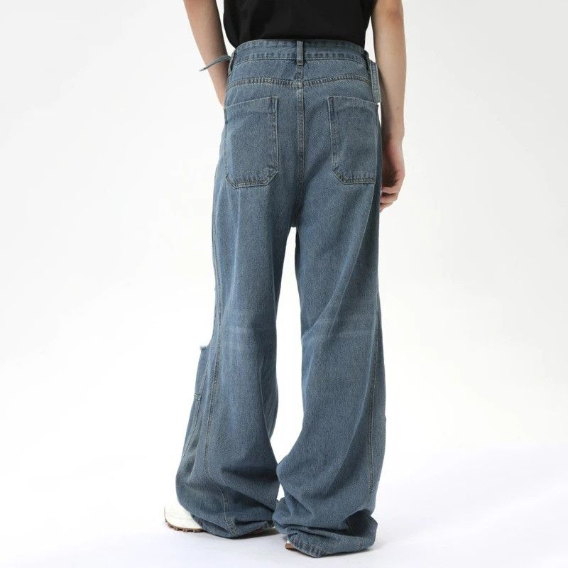 Designer × Vintage Worn-out Holes Wide Leg Denim Size US 32 / EU 48 - 5 Thumbnail