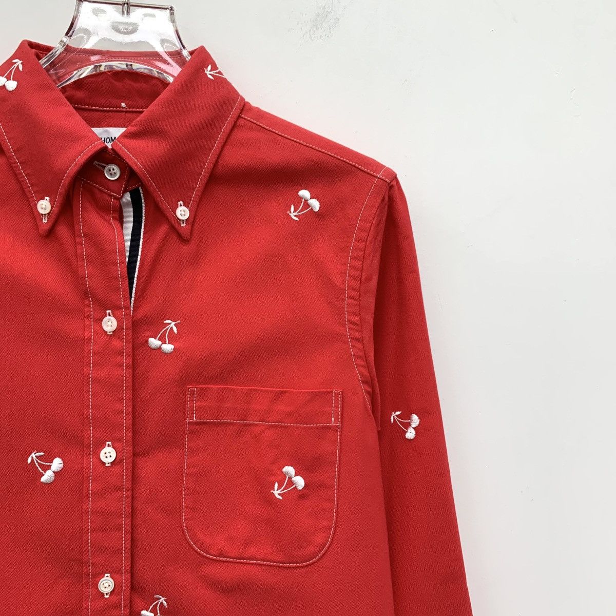 Thom Browne Thom Browne Red Cherry Embroidered Long Sleeve Shirt K26WX Size S / US 4 / IT 40 - 3 Thumbnail