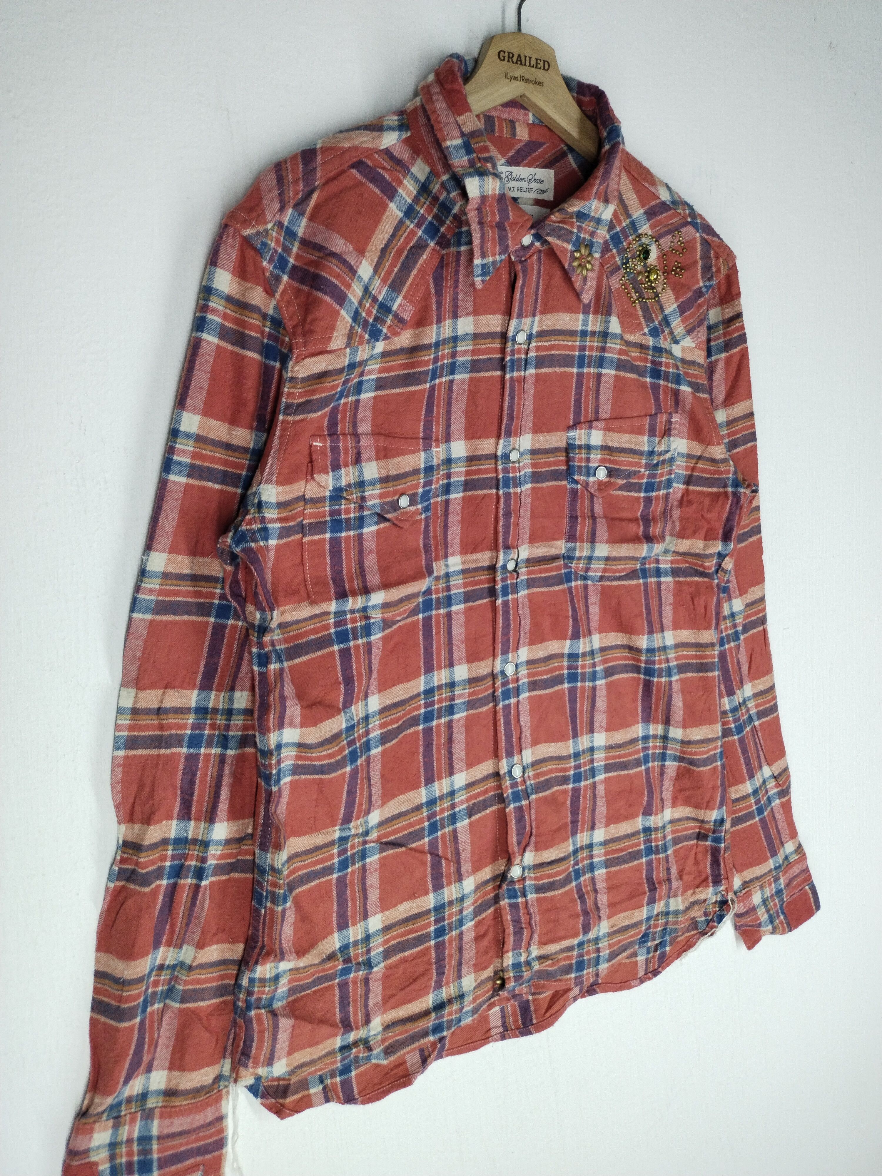 Japanese Brand × Remi Relief Vtg Japanese Slub Flannel Work Shirt Size US L / EU 52-54 / 3 - 6 Thumbnail