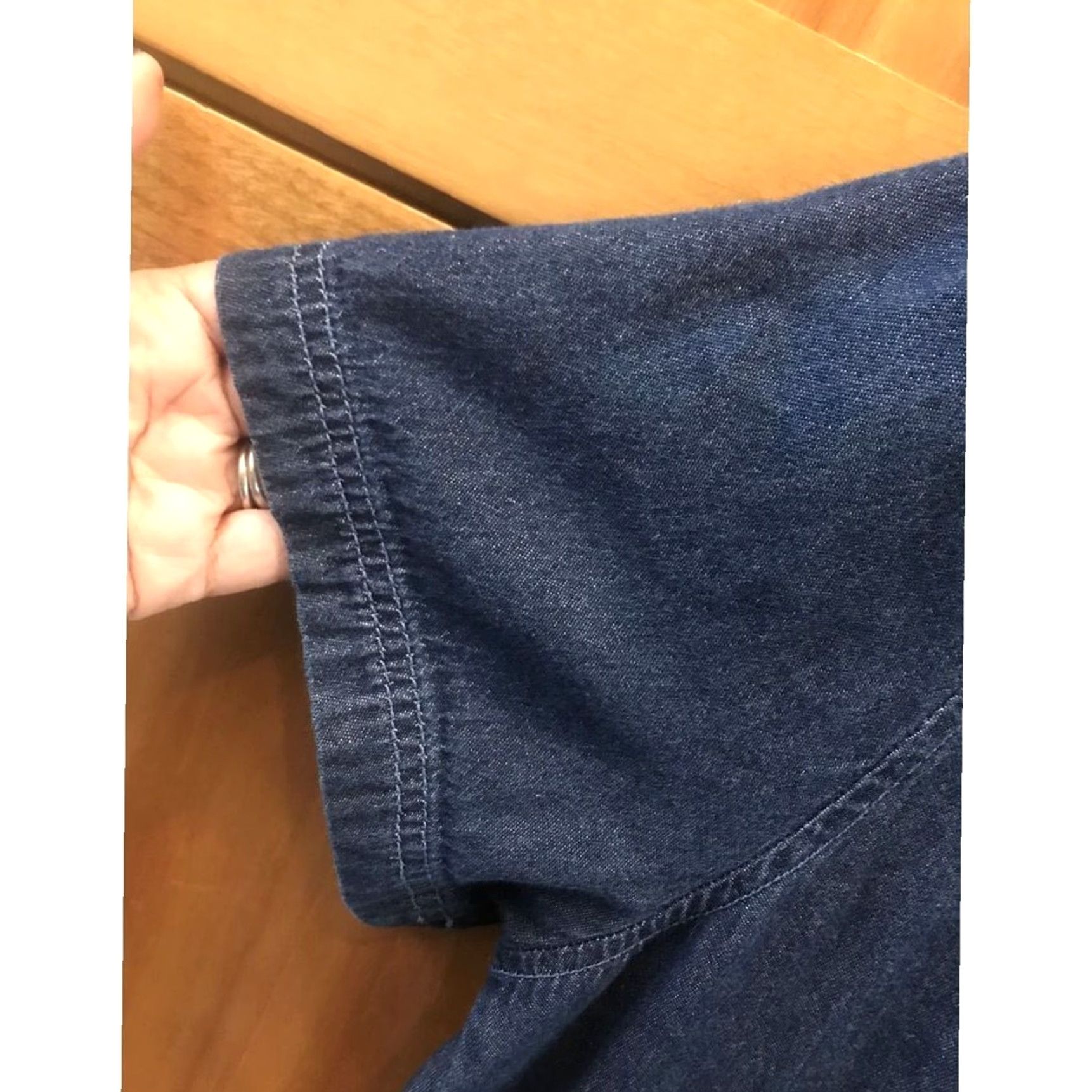 Blair Blair Denim Maxi Dress Button Down Short Sleeve XL Pockets Women Blue Regular Size XL Dress Length Midi Fit & Flare Size 40" / US 18 - 4 Thumbnail