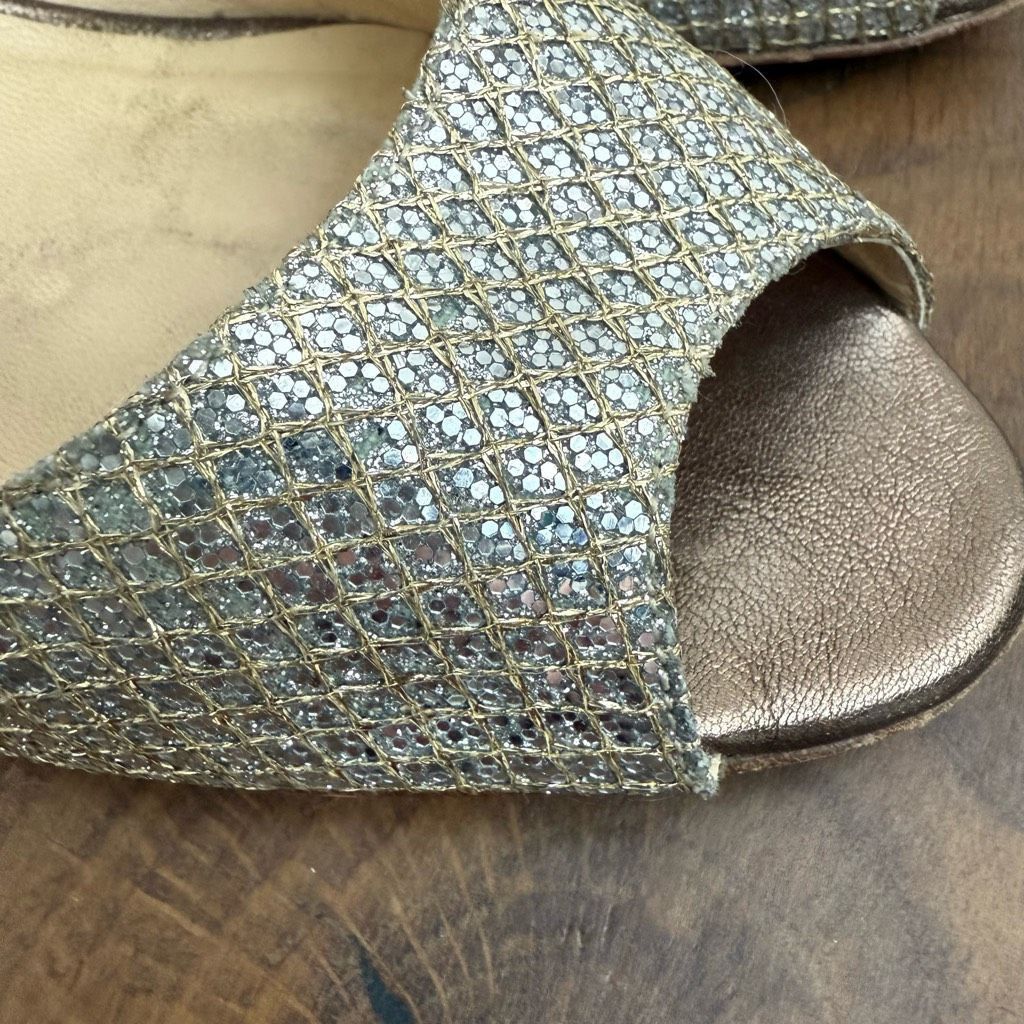 Jimmy Choo Jimmy Choo Glitter Fabric Isabel Peep Toe Pumps Heels 39.5 Size US 9 / IT 39 - 4 Thumbnail
