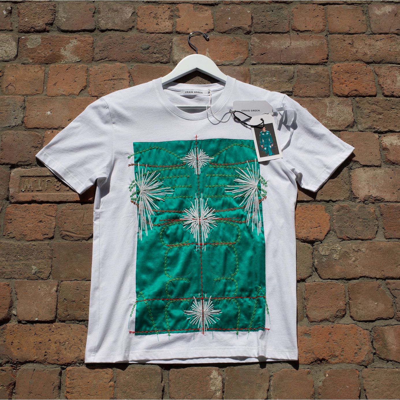 Craig Green Craig Green Emerald Silk Embroidered T-Shirt [New] Size US S / EU 44-46 / 1 - 1 Thumbnail
