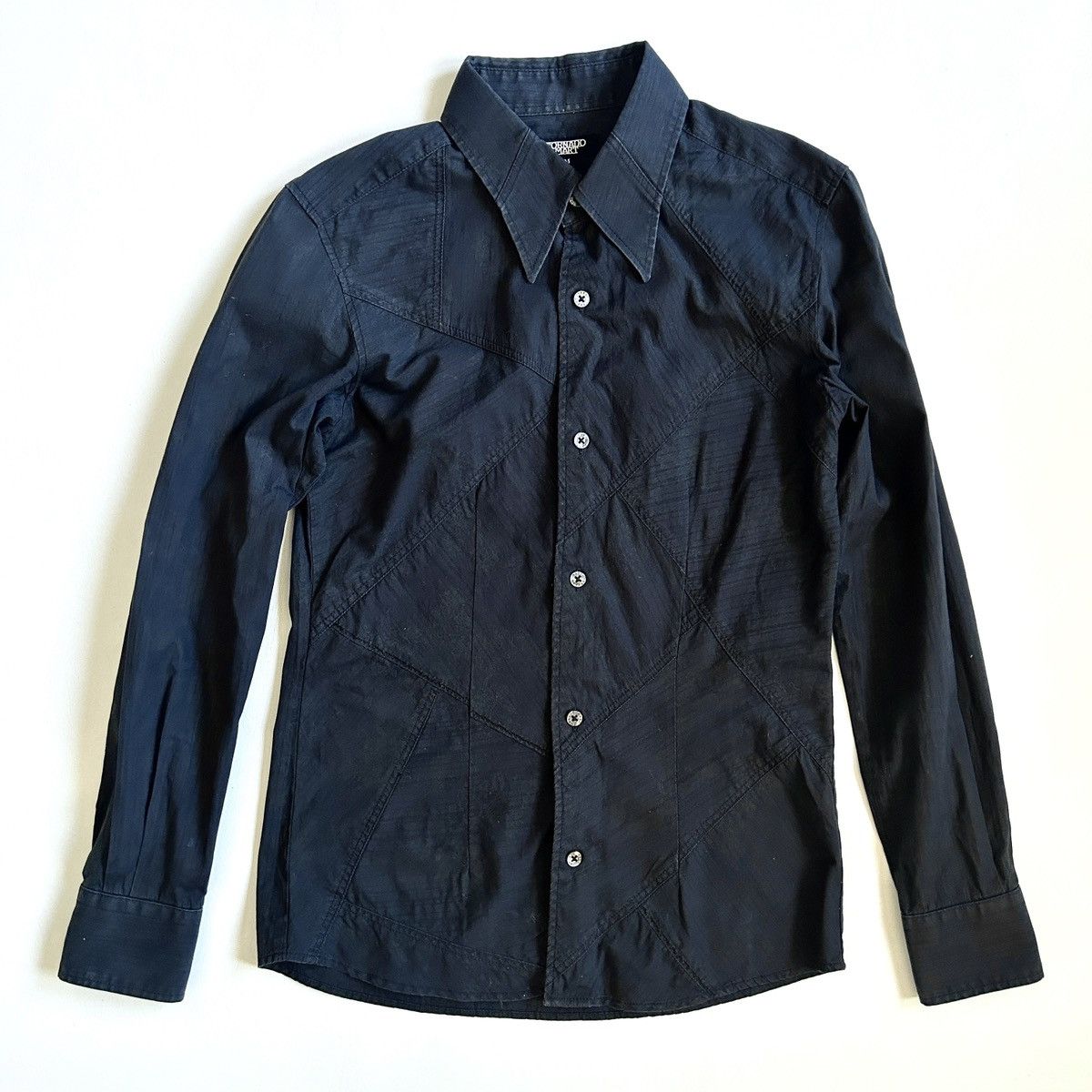 image of Tornado Mart Paneled Button Up in Black, Men's (Size Small)