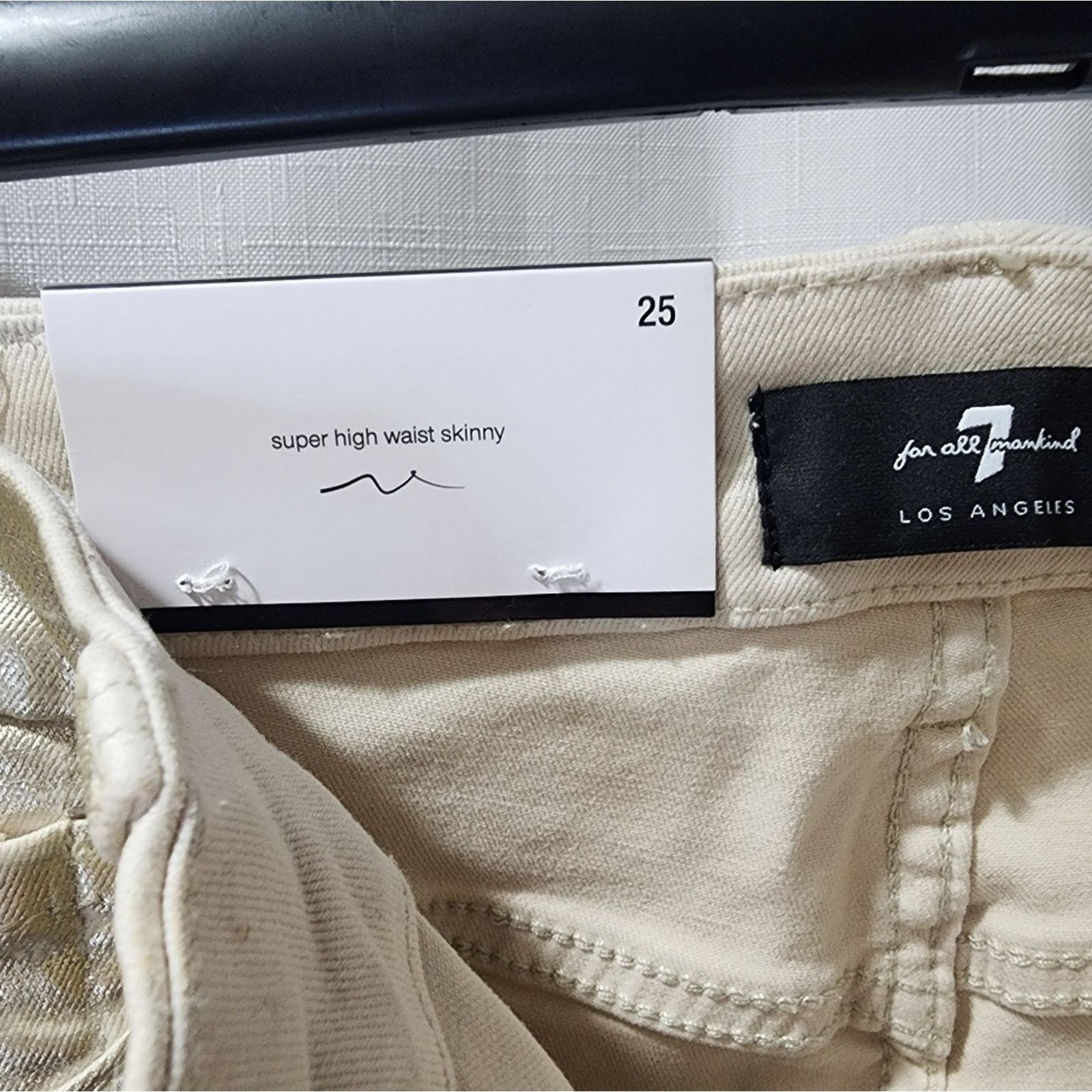 7 For All Mankind Aubrey Coated Skinny Jeans White Croc Gold 7 For All Mankind Size 25" / US 0 / IT 36 - 7 Thumbnail