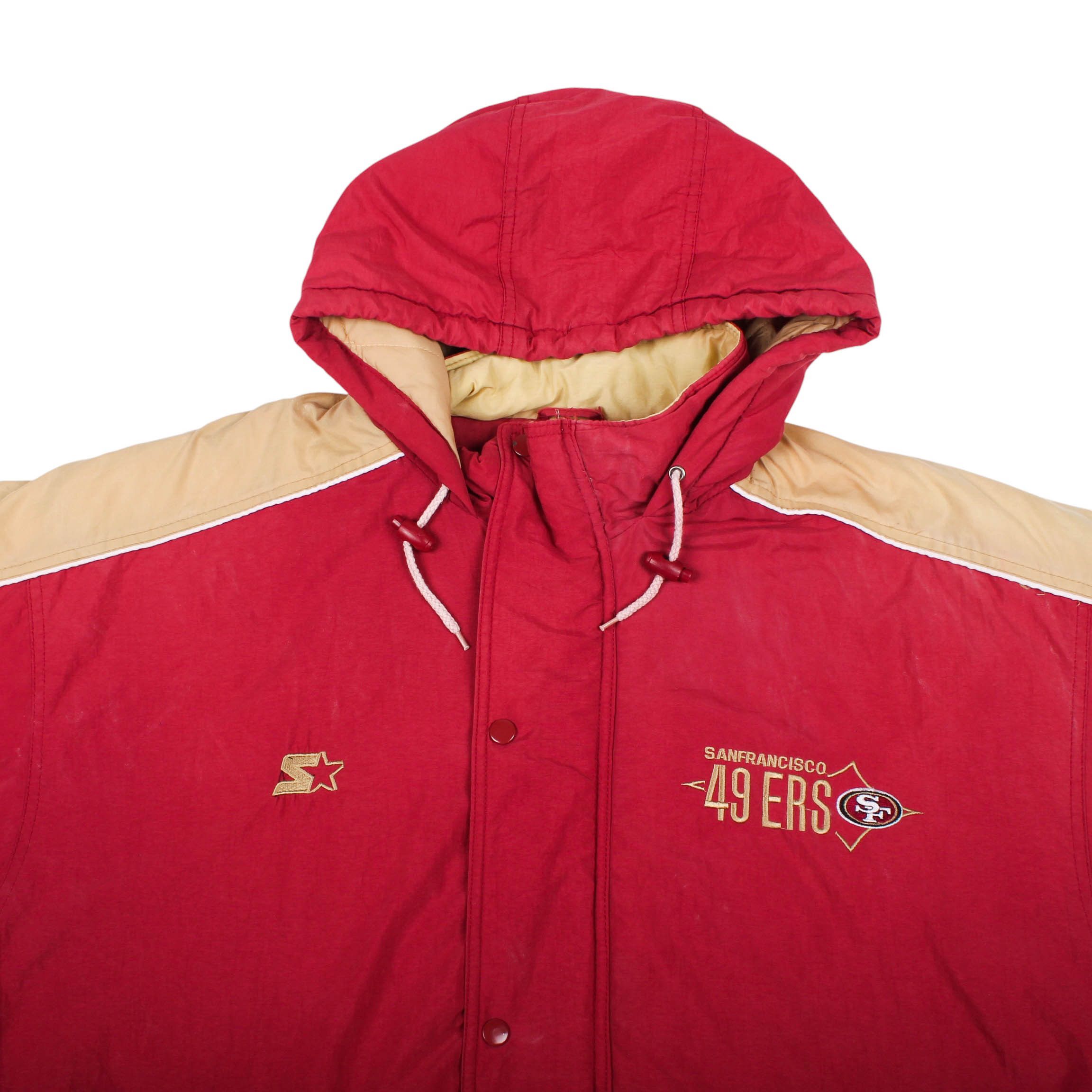 Starter 49ers Starter Jacket 90s San Francisco Hooded Puffer Coat Size US XL / EU 56 / 4 - 5 Thumbnail