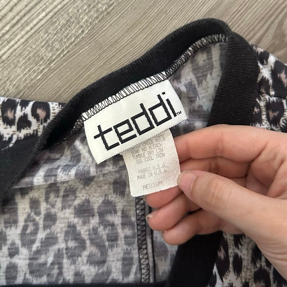 Other teddi leopard print gray black short sleeve top Size M / US 6-8 / IT 42-44 - 3 Thumbnail