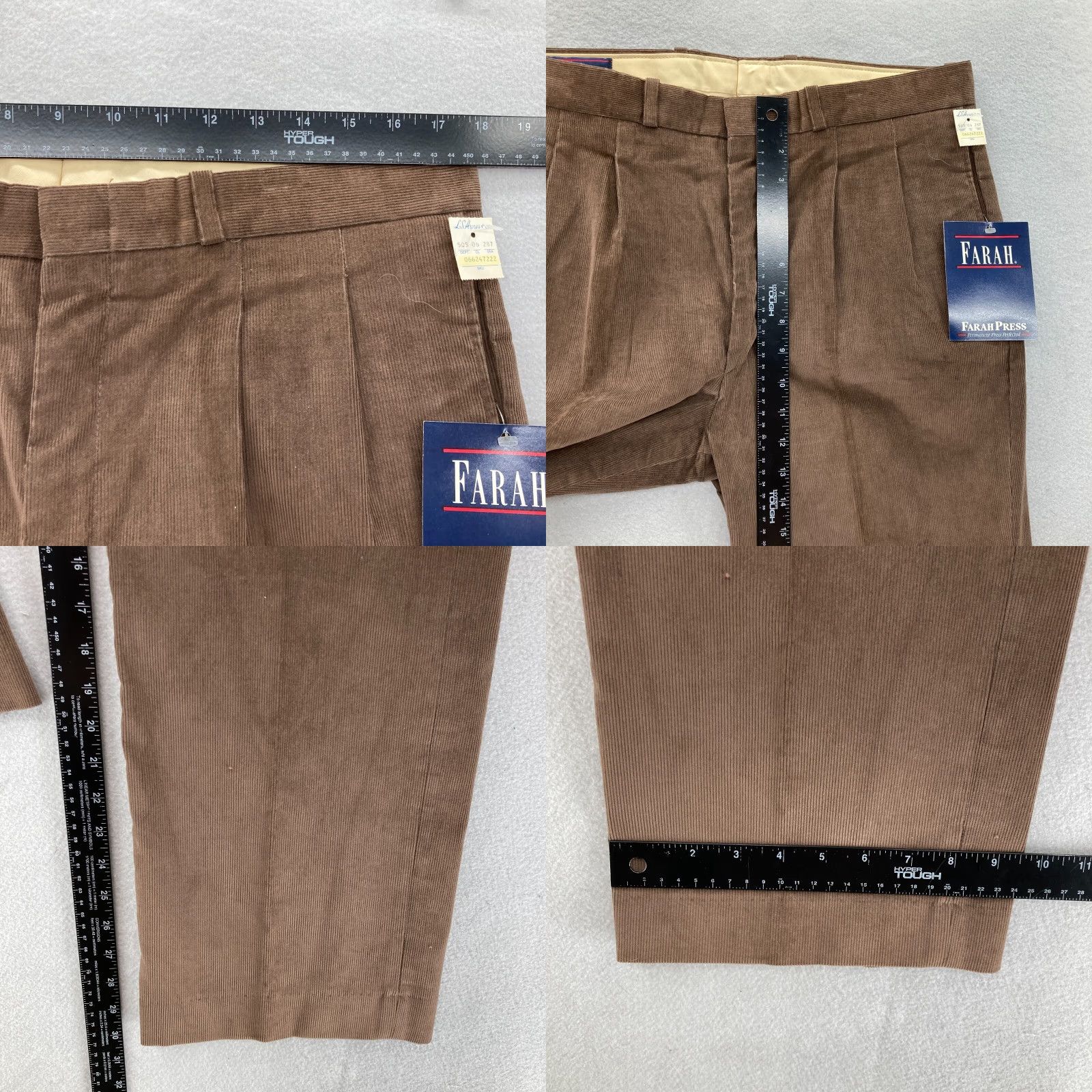 Farah VINTAGE Farah Corduroy Pants Mens 36x30 Straight Leg Pleated Casual Travel NWT Size US 36 / EU 52 - 8 Thumbnail