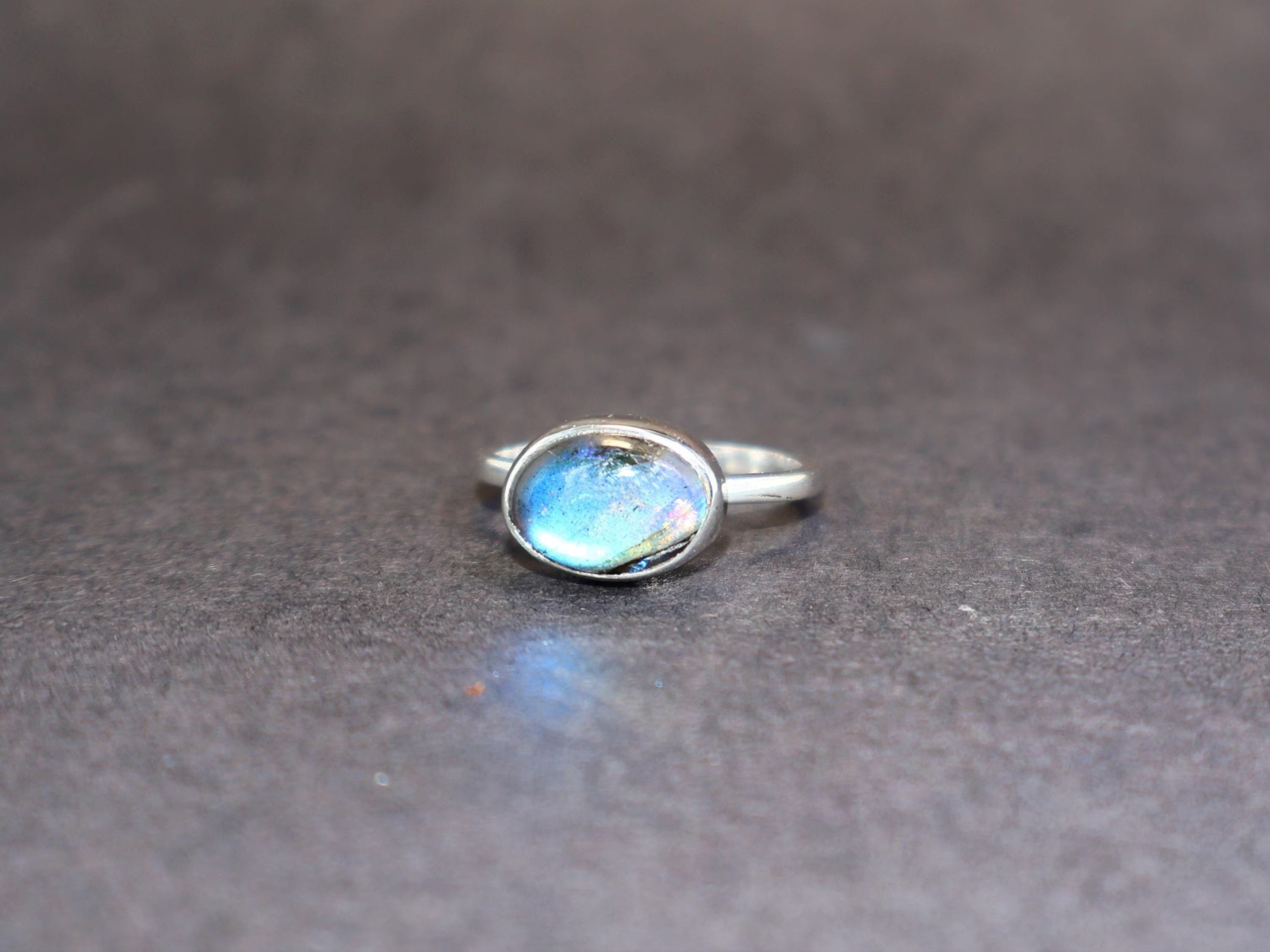 Handmade Labradorite Ring, 925 Sterling Silver Handmade Gemstone Ring Size ONE SIZE - 1 Thumbnail