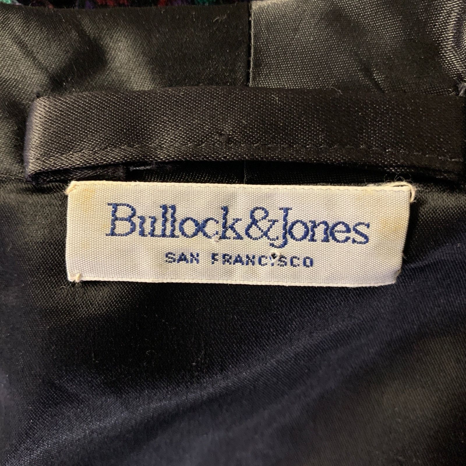 Bullock & Jones BULLOCK&JONES M Black Purple Paisley Velvet Shawl Jacket Size US M / EU 48-50 / 2 - 6 Thumbnail