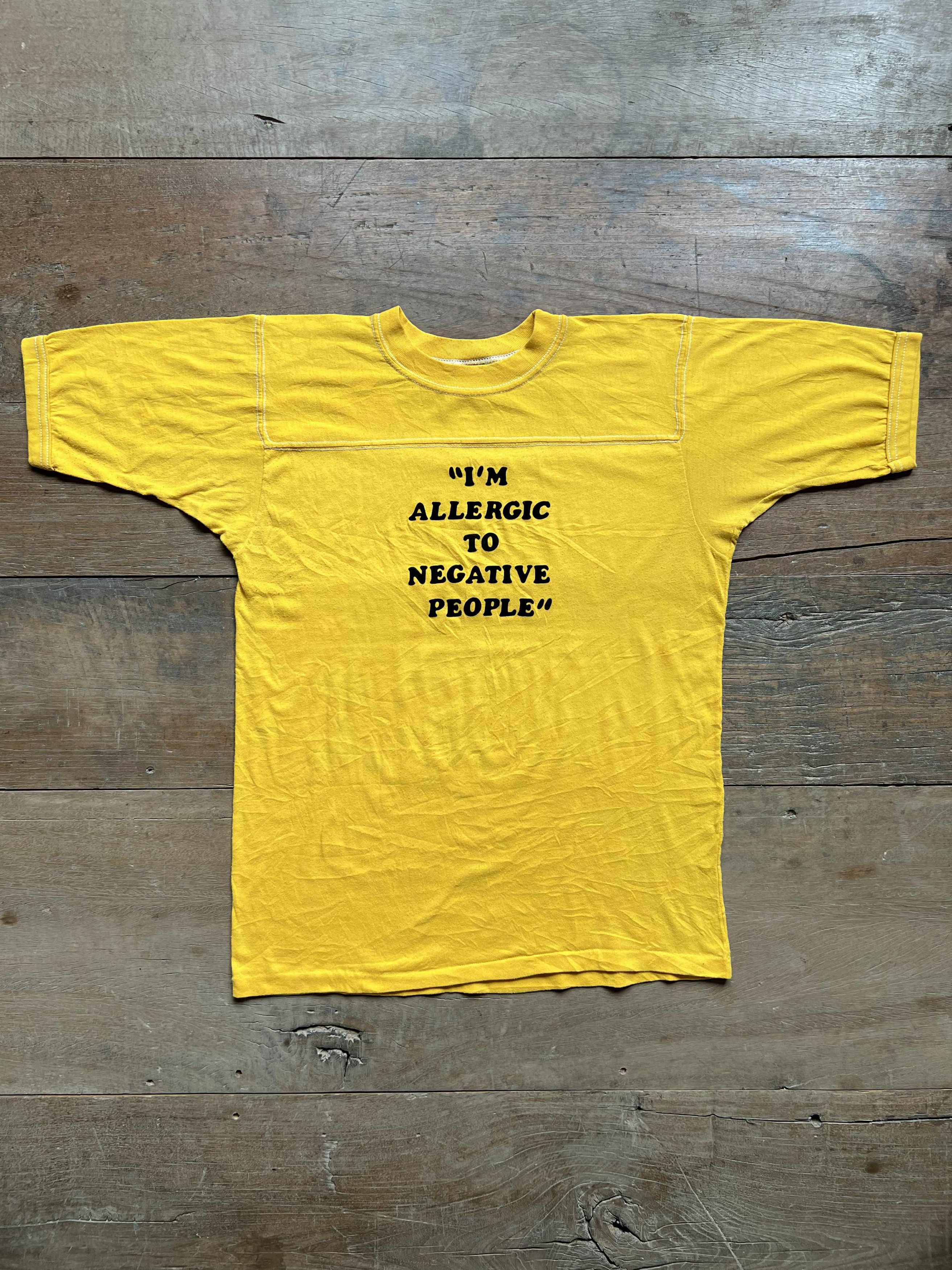 Vintage Vintage 70s T-Plus “I’m Allergic to Negative People” T-Shirt Size US L / EU 52-54 / 3 - 1 Thumbnail