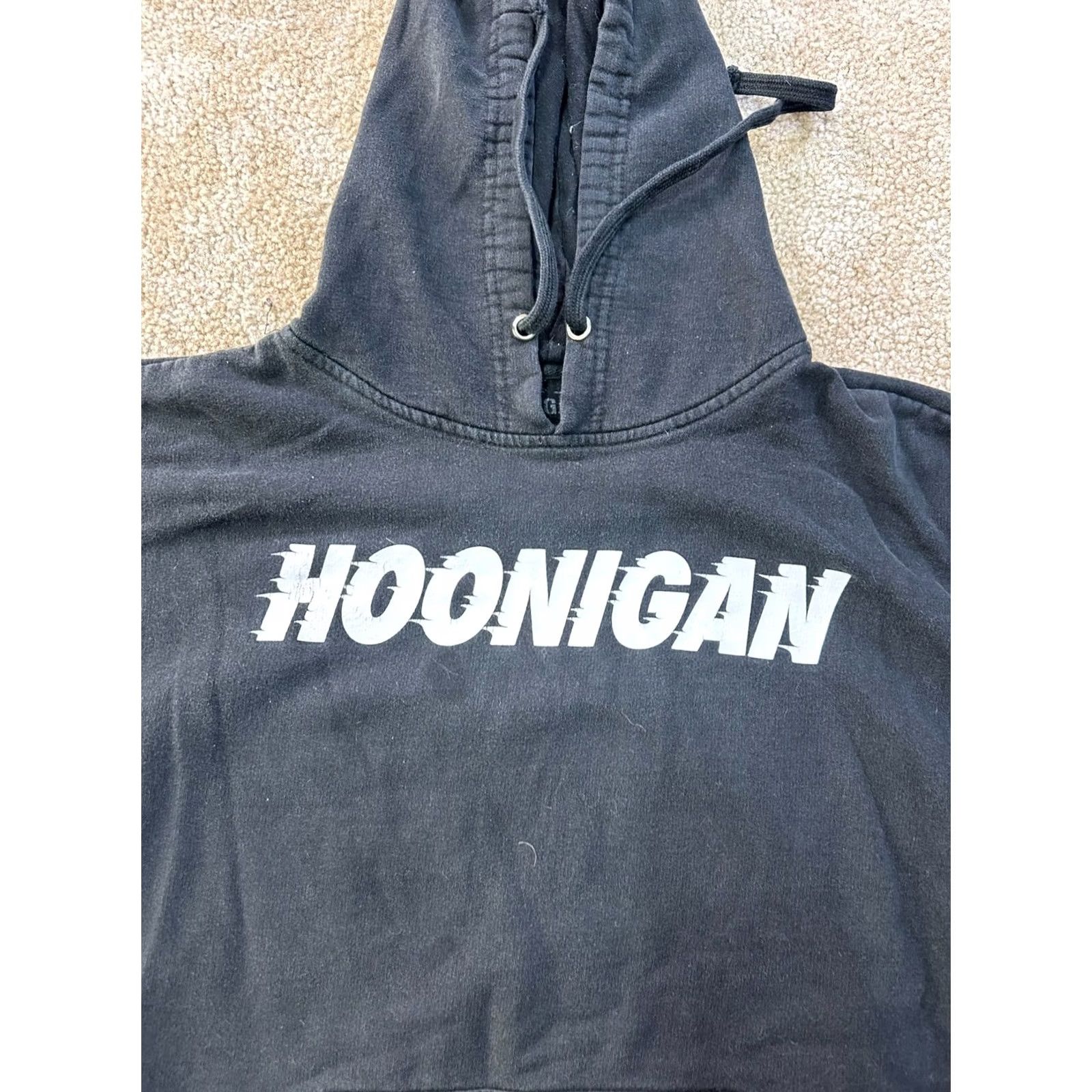 Logo 7 Hoonigan Hoodie Sweatshirt Long Sleeve Men’s Large Black Logo Pullover Hooded Sweatshirt Mens Size US L / EU 52-54 / 3 - 2 Thumbnail