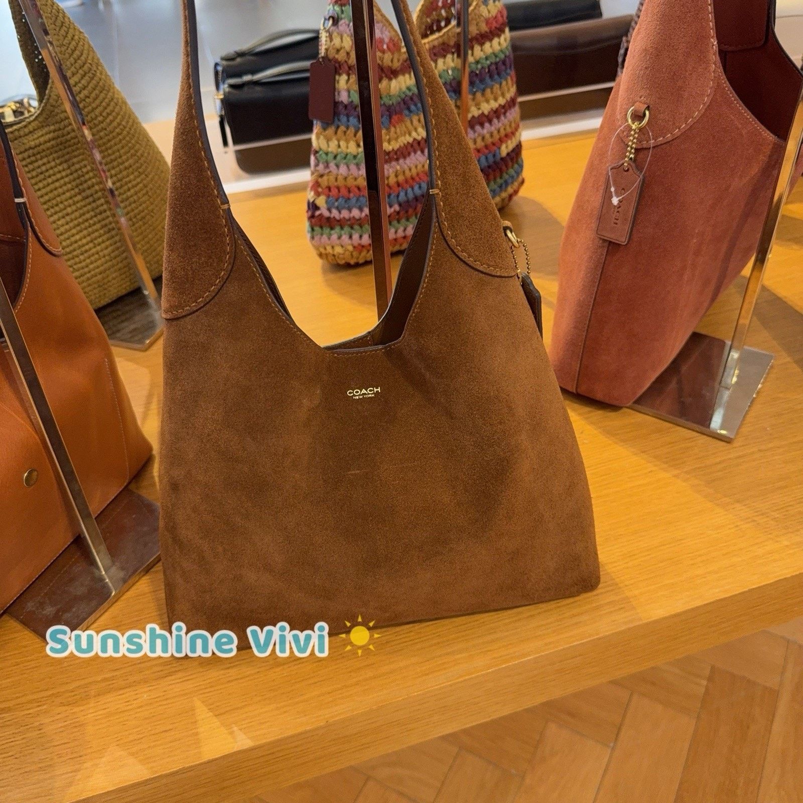 Coach NWT CCOACH CW637 Brooklyn Shoulder Bag 28 Suede Warm Brown Size ONE SIZE - 2 Thumbnail