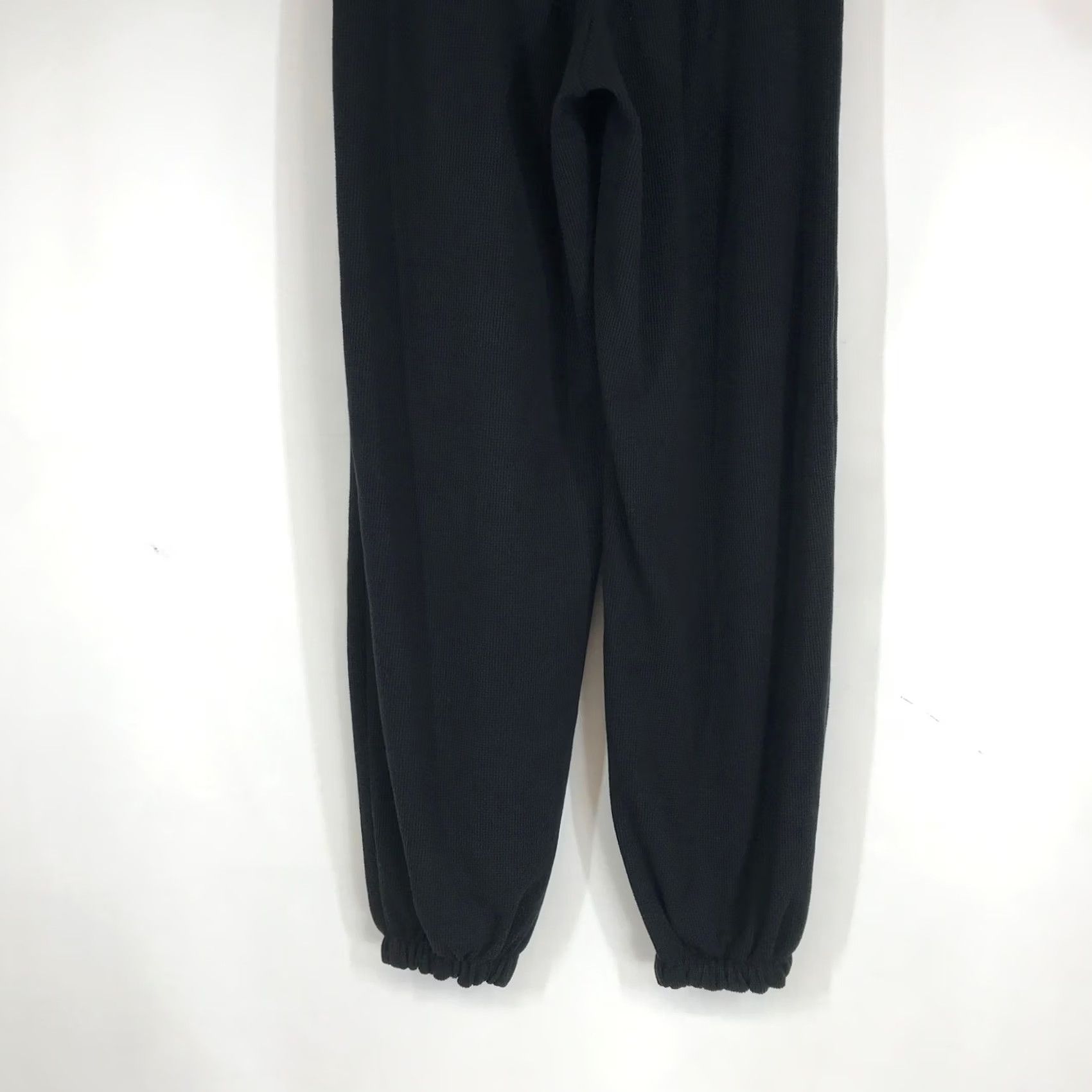 Vintage Gilly Hicks Women Jogger Black Tapered Waffle Knit Thermal Drawstring Long Size S Tall Size 28" / US 6 / IT 42 - 6 Thumbnail