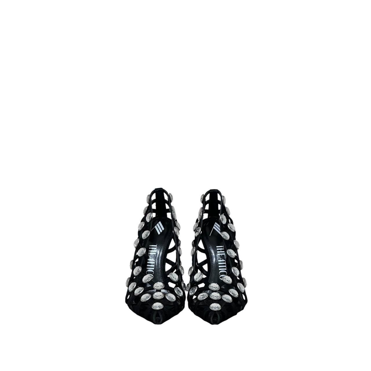 The Attico NWOB The Attico 'Grid' Pump Black Silver Heels Sz.38.5 Size US 8.5 / IT 38.5 - 3 Thumbnail
