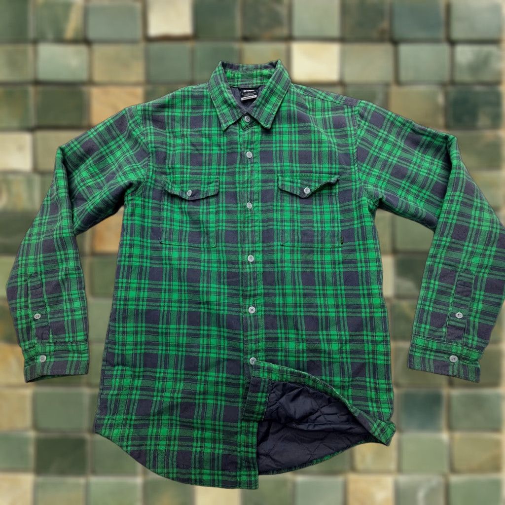 Nike 6.0 Flannel Shacket Jacket Mens Small Green Insulated Plaid Outdoor