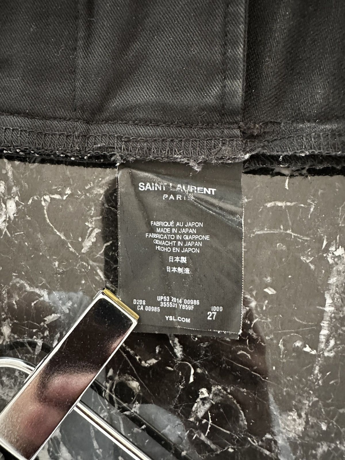 Saint Laurent Paris D01 Black Raw Slim Jeans FW14 Size US 27 - 7 Thumbnail