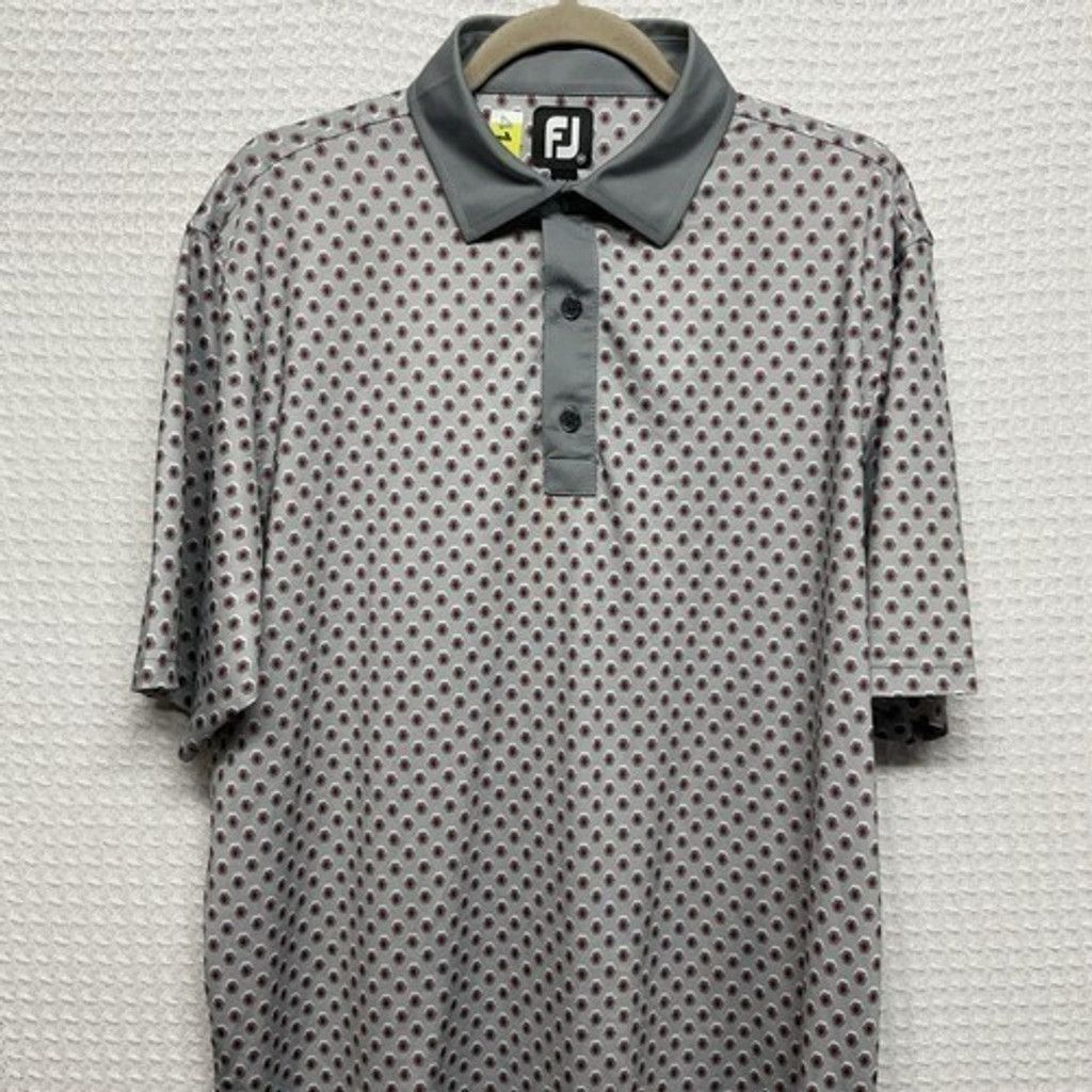 Footjoy NWOT FootJoy Gray All Over Print Short Sleeve Shirt Men M Size US M / EU 48-50 / 2 - 6 Thumbnail