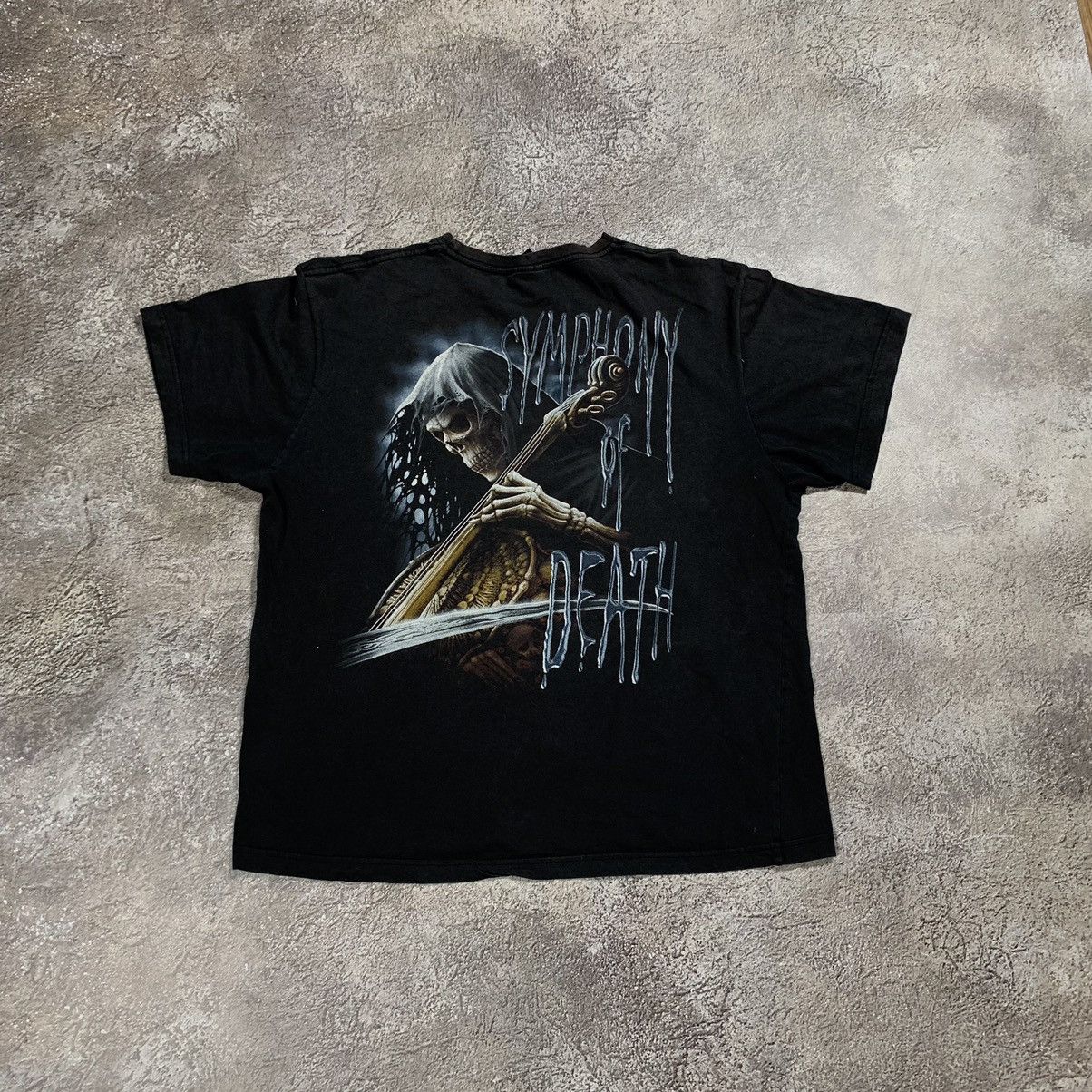 Vintage Vintage 90s Graphic Tee Skeleton Horror Grim Reaper Dark Gru Size US XL / EU 56 / 4 - 4 Thumbnail
