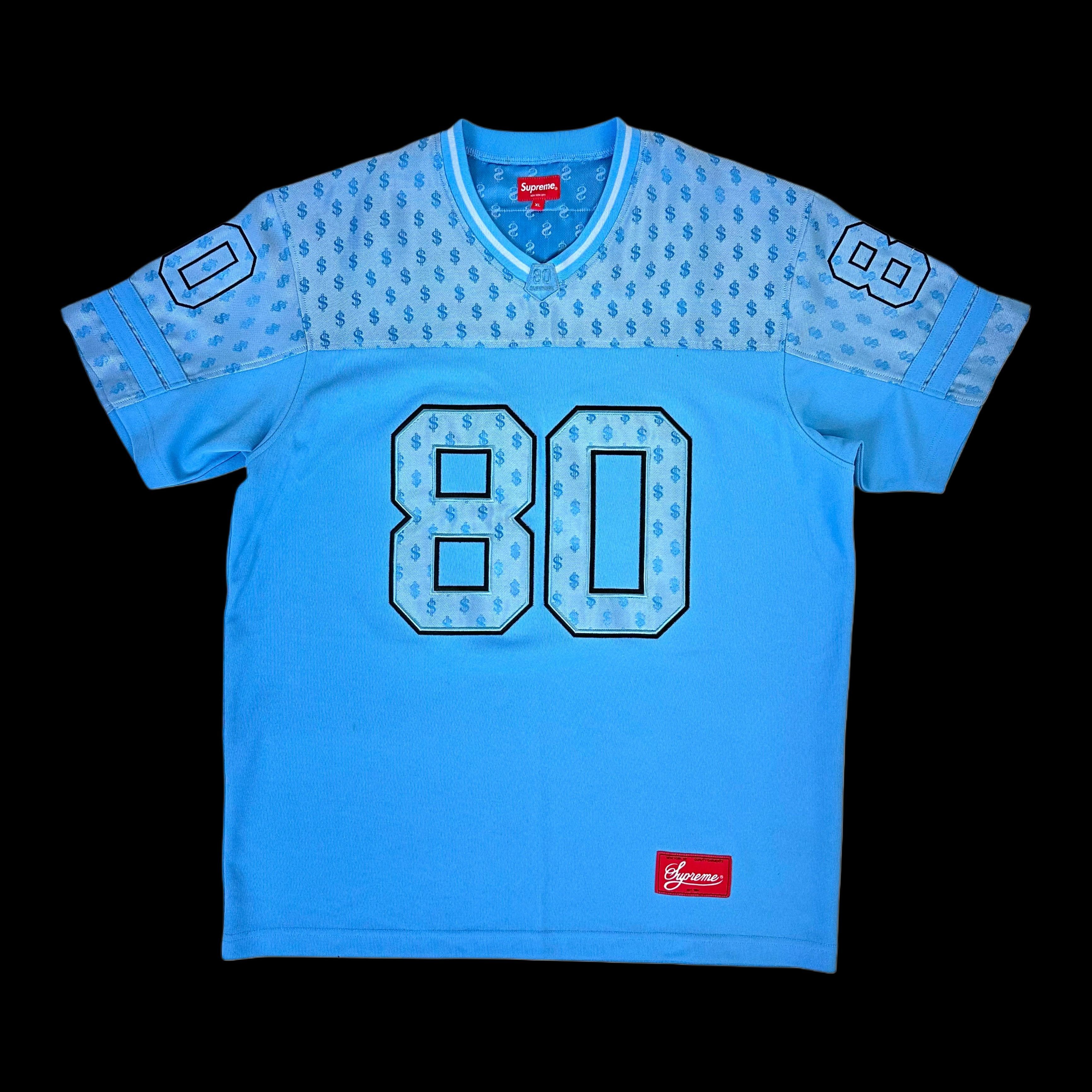 Supreme 2018 supreme monogram football top light blue jersey