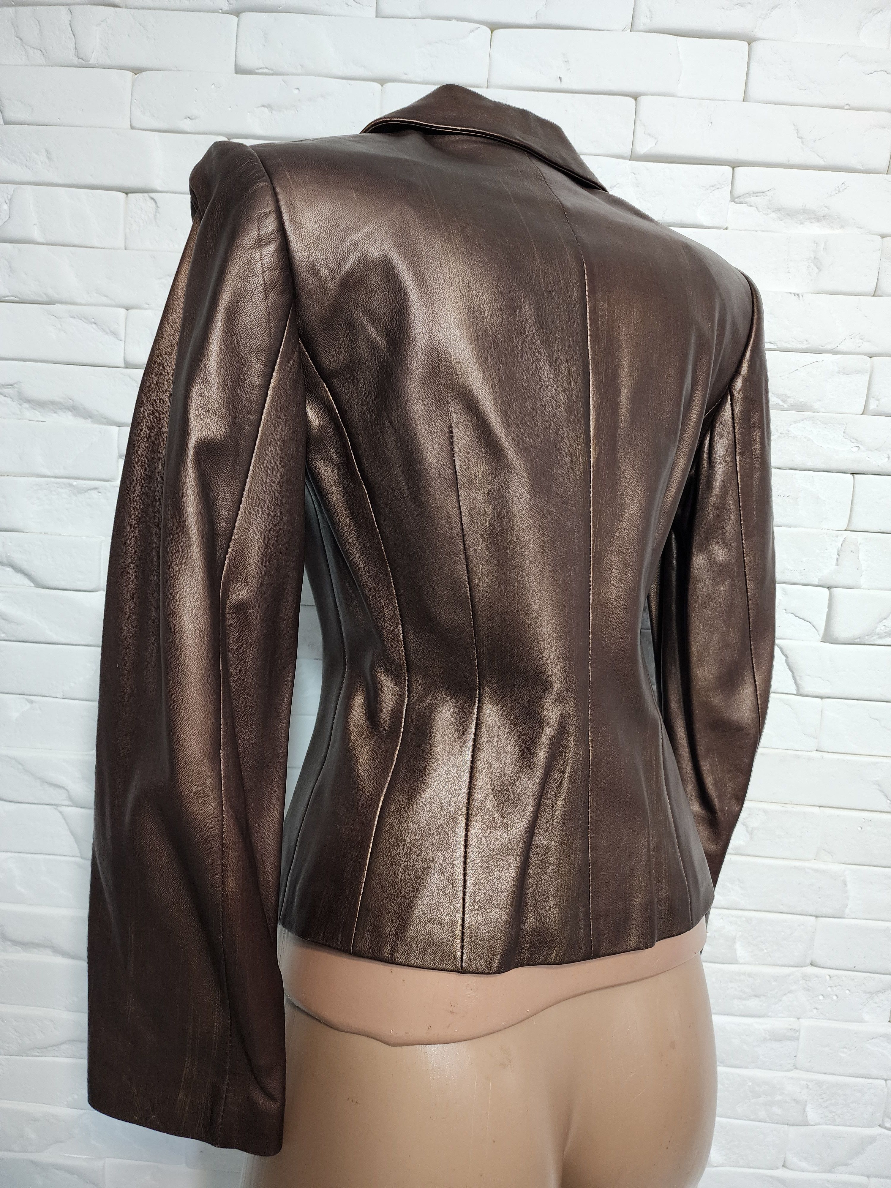 Other Brown Genuine Leather Jacket - Button Up Coat. Size S / US 4 / IT 40 - 6 Thumbnail