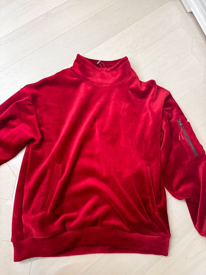 Martine Rose Martine Rose Red Velvet Pullover Sweatshirt Size US M / EU 48-50 / 2 - 2 Thumbnail