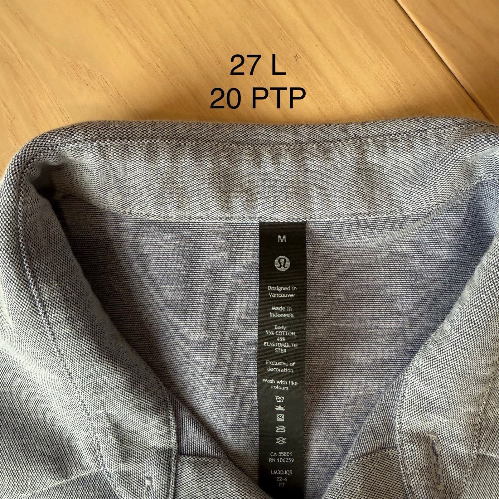 Lululemon Lululemon Commission Shirt Medium Blue Casual Button Size US M / EU 48-50 / 2 - 7 Thumbnail