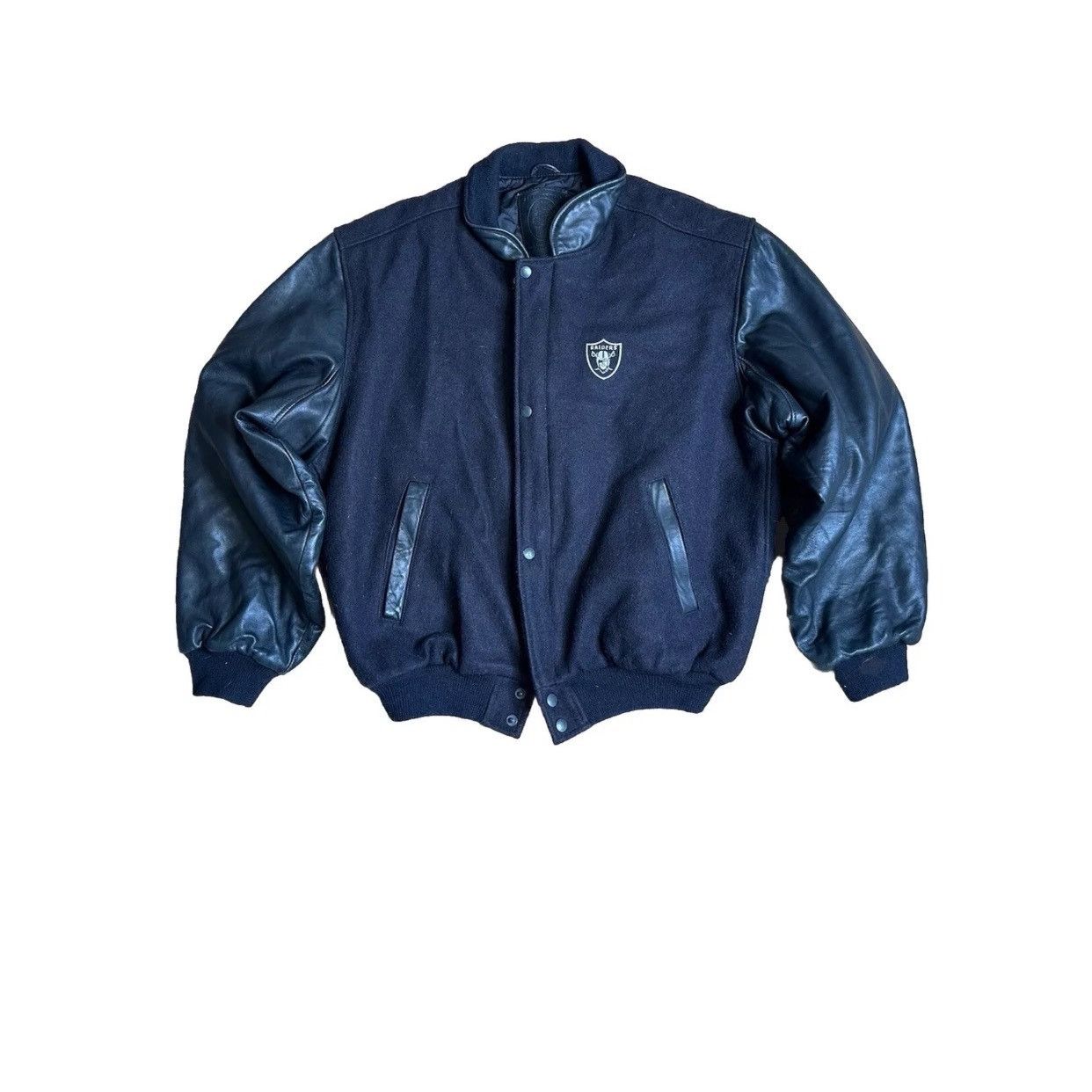 Other Raiders Black Wool & Leather Varsity Jacket With Logo Patch Size US L / EU 52-54 / 3 - 1 Thumbnail