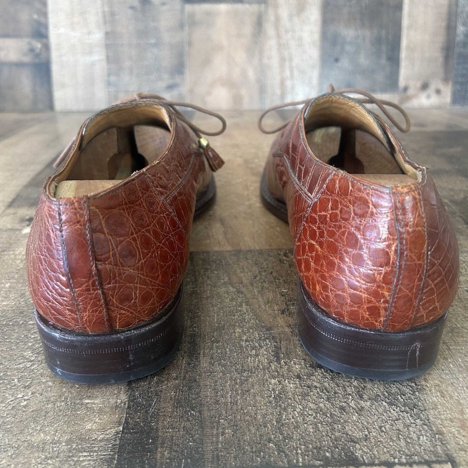David Eden David Eden Square Toe Alligator Oxford Dress Shoes Mens 12 Size US 12 / EU 45 - 10 Thumbnail