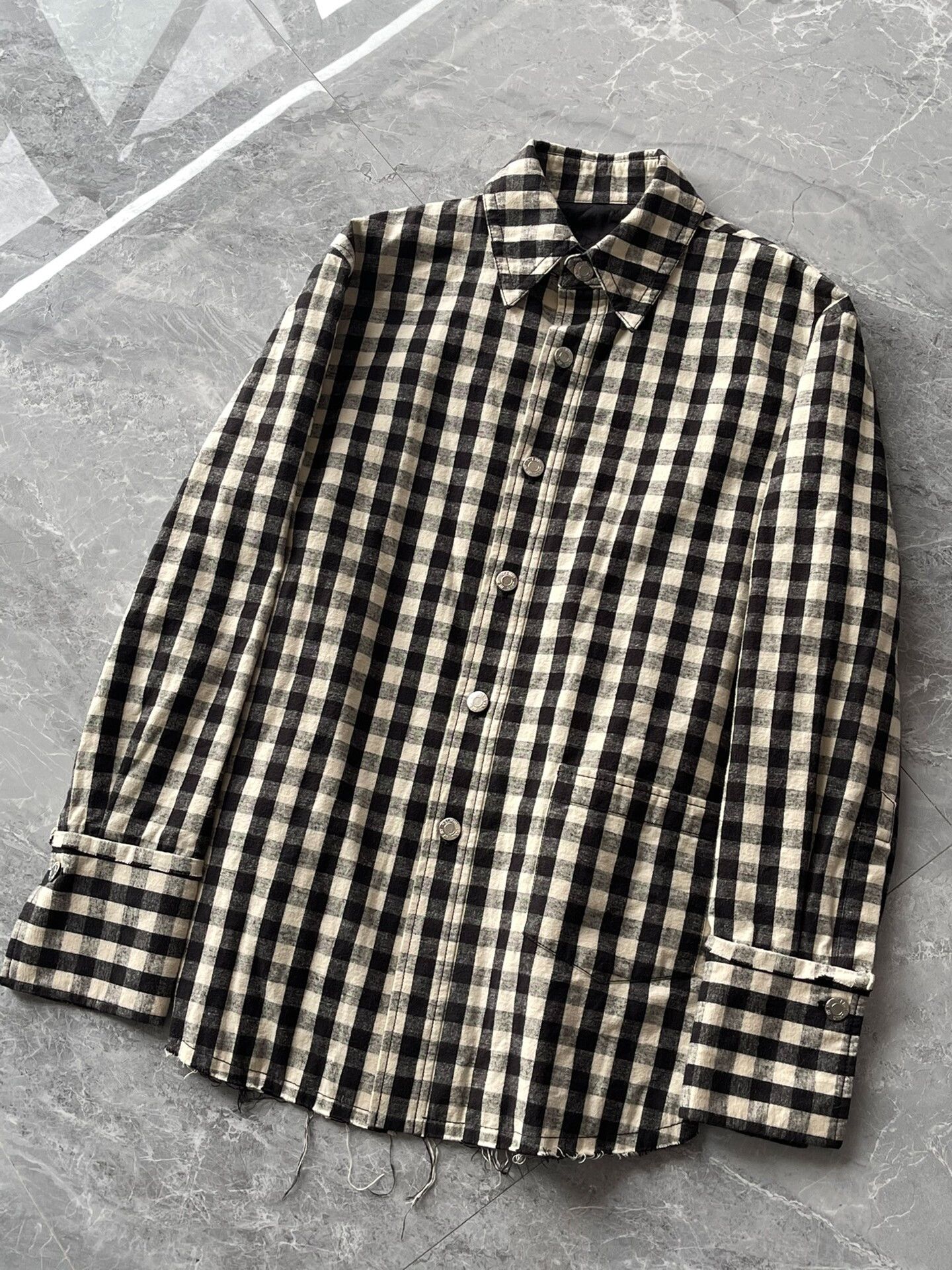 Helmut Lang Checkered Cotton Shirt Jacket