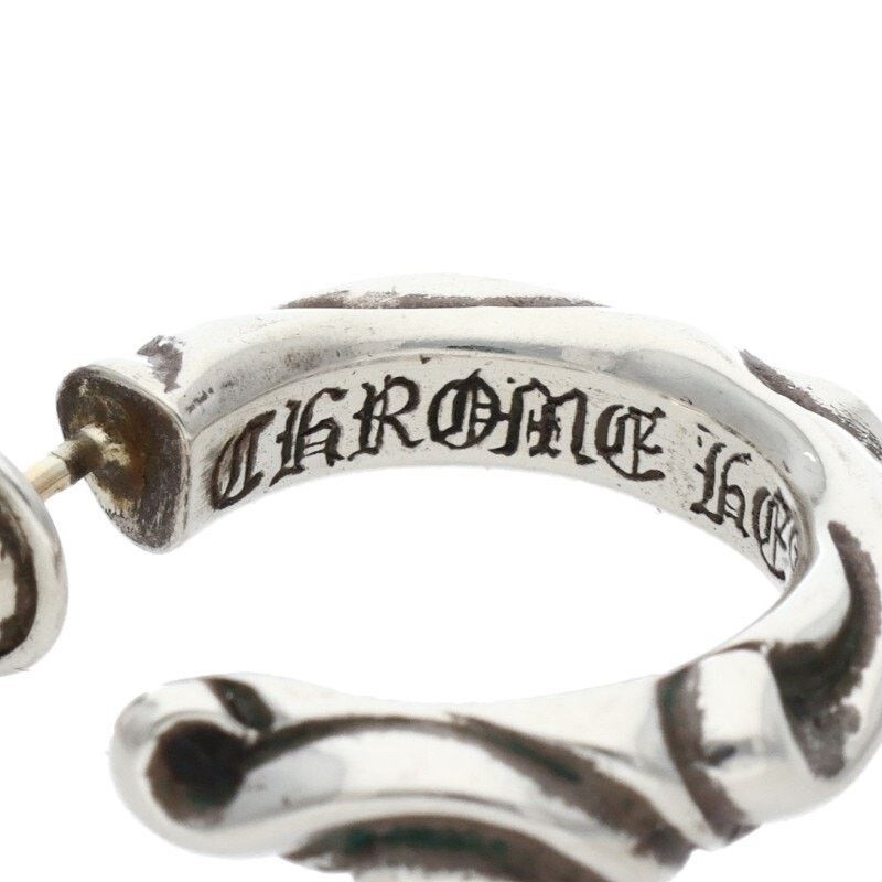 Chrome Hearts Silver Hoop Scroll Earring