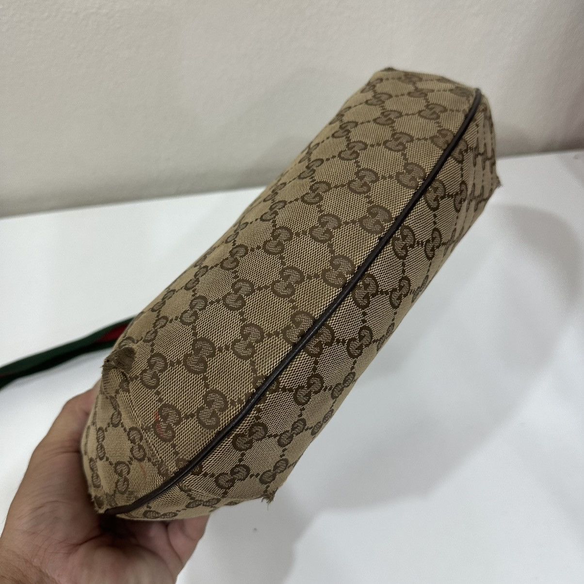 Gucci GUCCI GG WEB HALF MOON MEDIUM CROSSBODY BAG 17 Size ONE SIZE - 4 Thumbnail