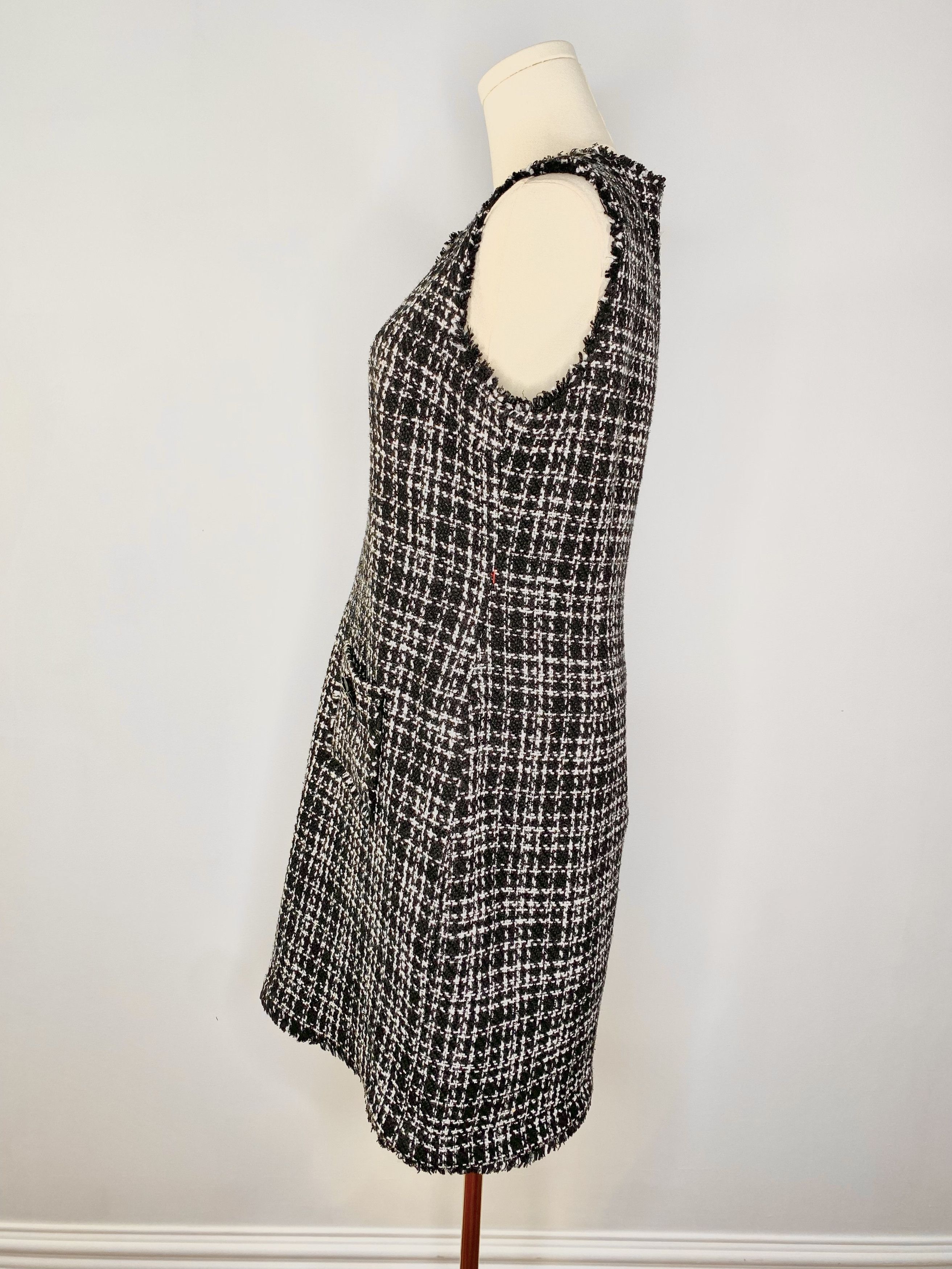 Karl Lagerfeld Karl Lagerfield - Black / White Tweed Gingham Dress Size M / US 6-8 / IT 42-44 - 3 Thumbnail