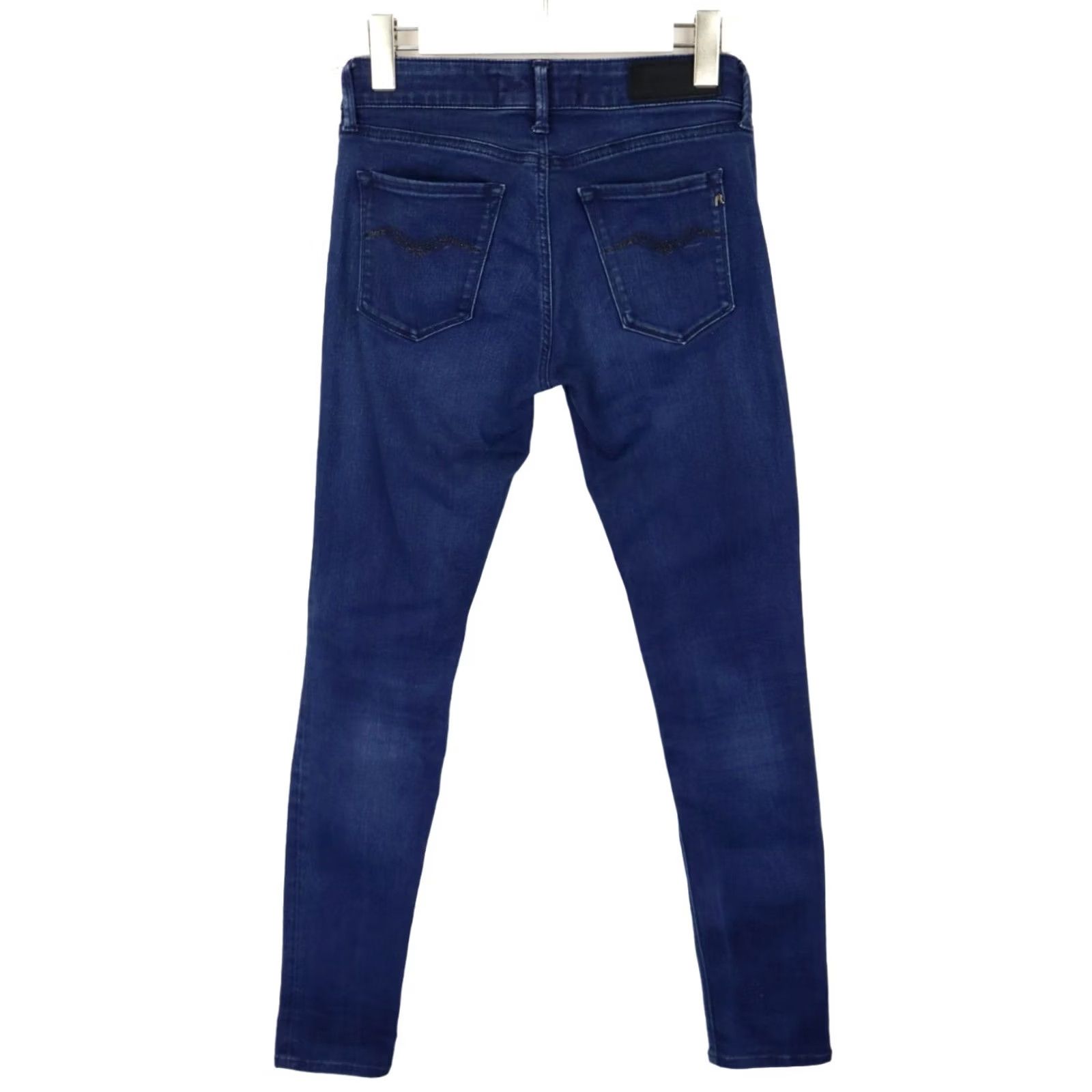 Replay REPLAY Luz Jeans Women's W27/L32 Skinny Fit Whiskers Dark Zip Fly Faded Casual Size 27" / US 4 / IT 40 - 2 Thumbnail