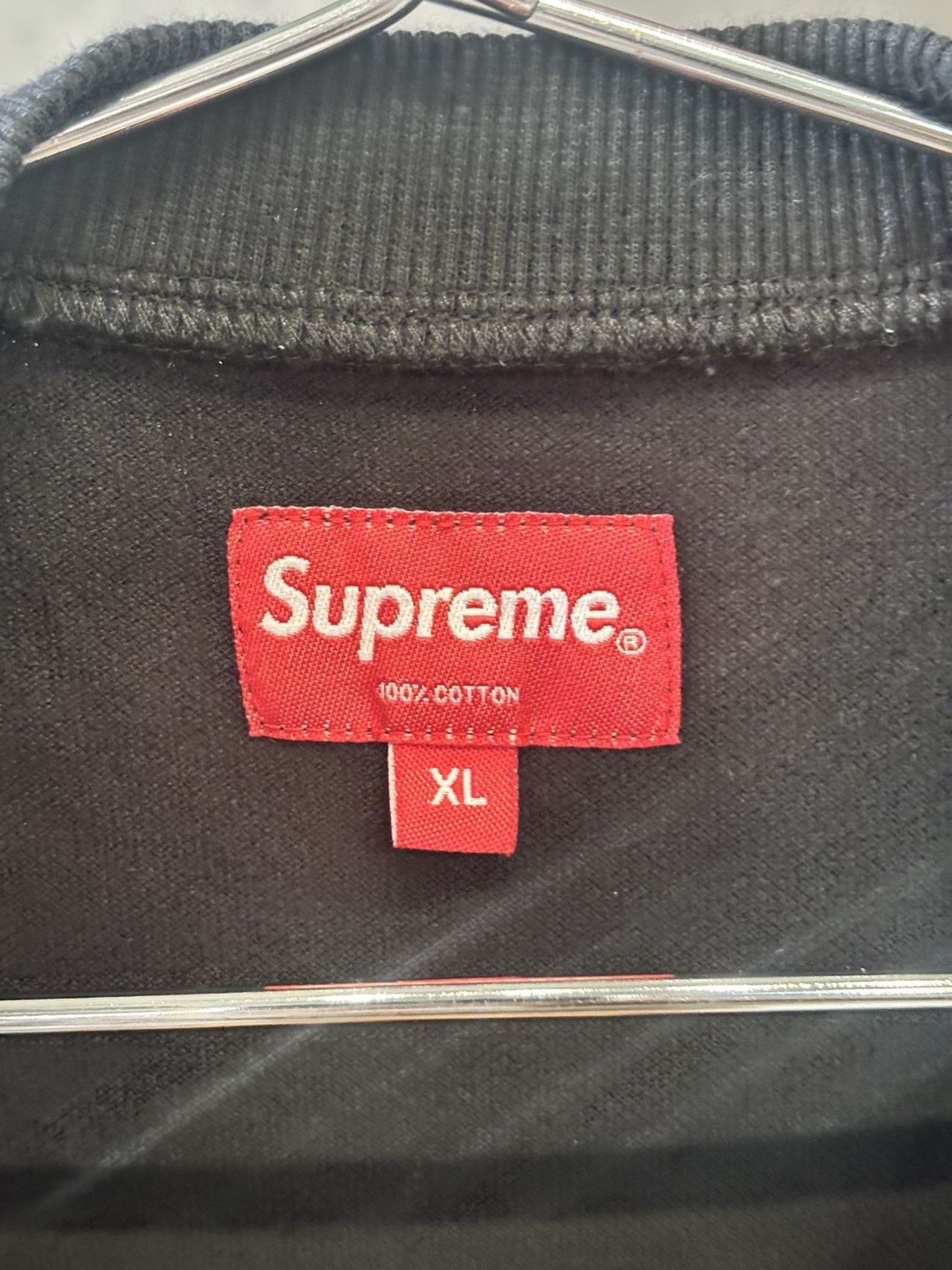 Supreme SUPREME MULTICOLOR PIQUE NAVY CREWNECK SIZE XL Size US XL / EU 56 / 4 - 5 Thumbnail