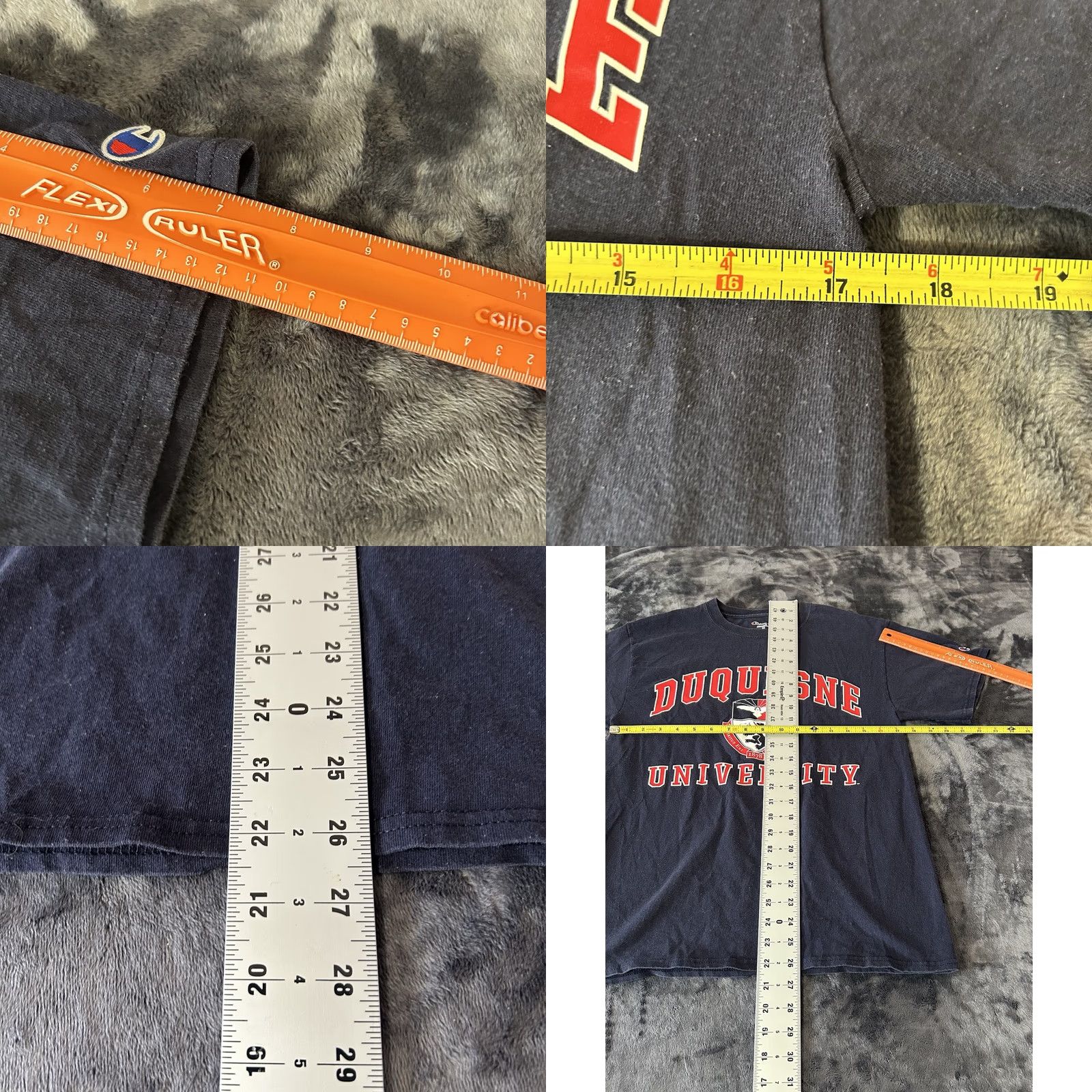 Champion VINTAGE? No — Duquesne Champion Shirt Men M Navy Blue Short Sleeve Crew Neck Shirt Size US M / EU 48-50 / 2 - 10 Thumbnail