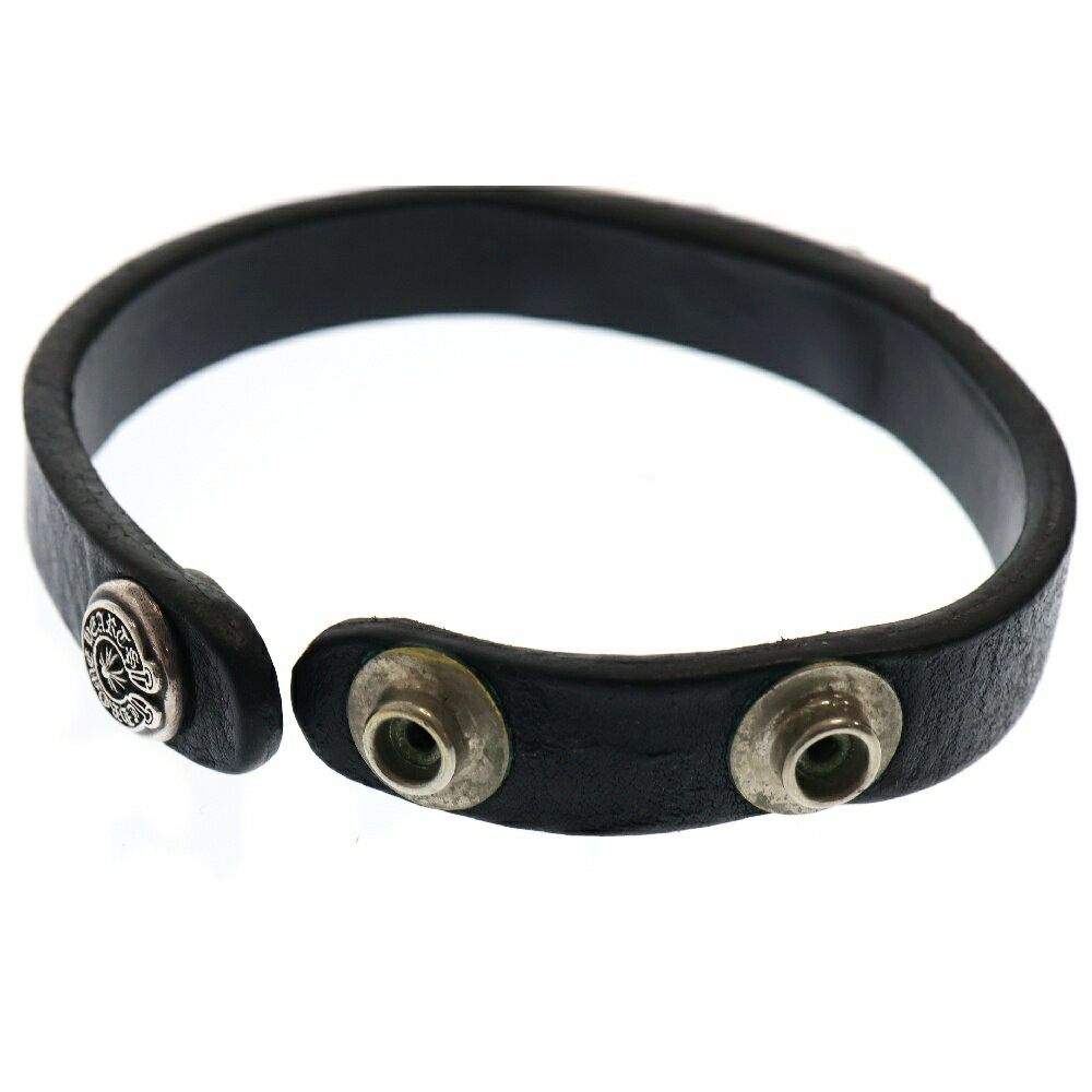 Chrome Hearts CHROME HEARTS LEATHER SILVER HEART CUFF PLATE BRACELET Size ONE SIZE - 6 Thumbnail