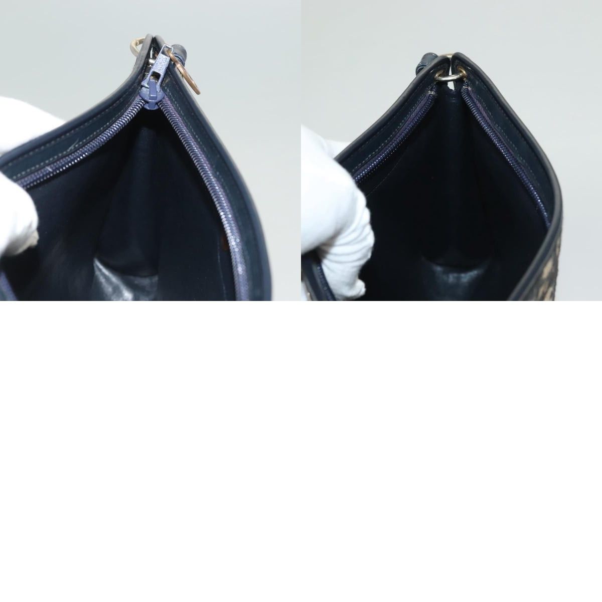 Dior DIOR Trotter Canvas Shoulder Bag Navy Gold Size ONE SIZE - 12 Thumbnail