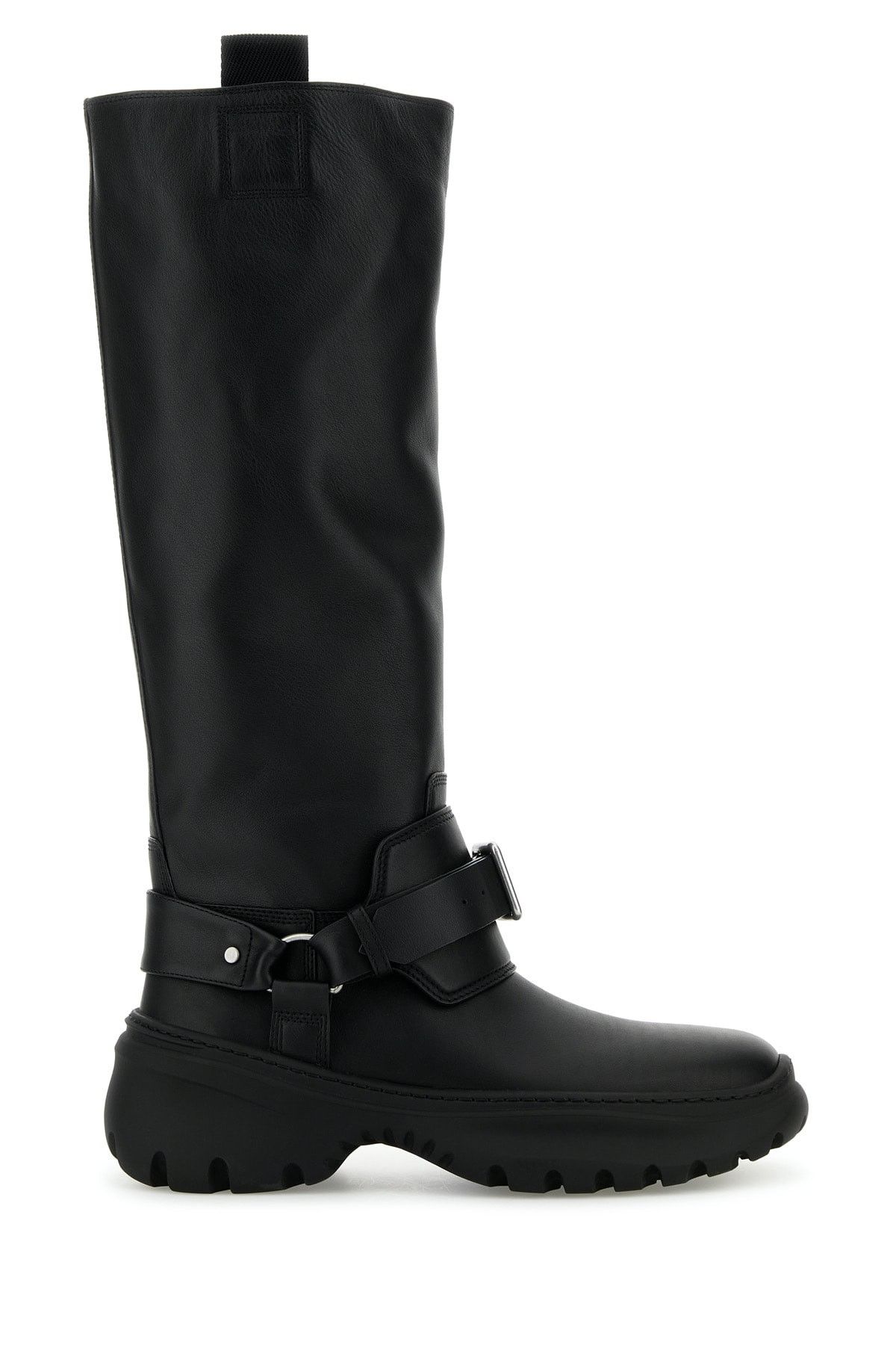 Black Leather Stomp Boots