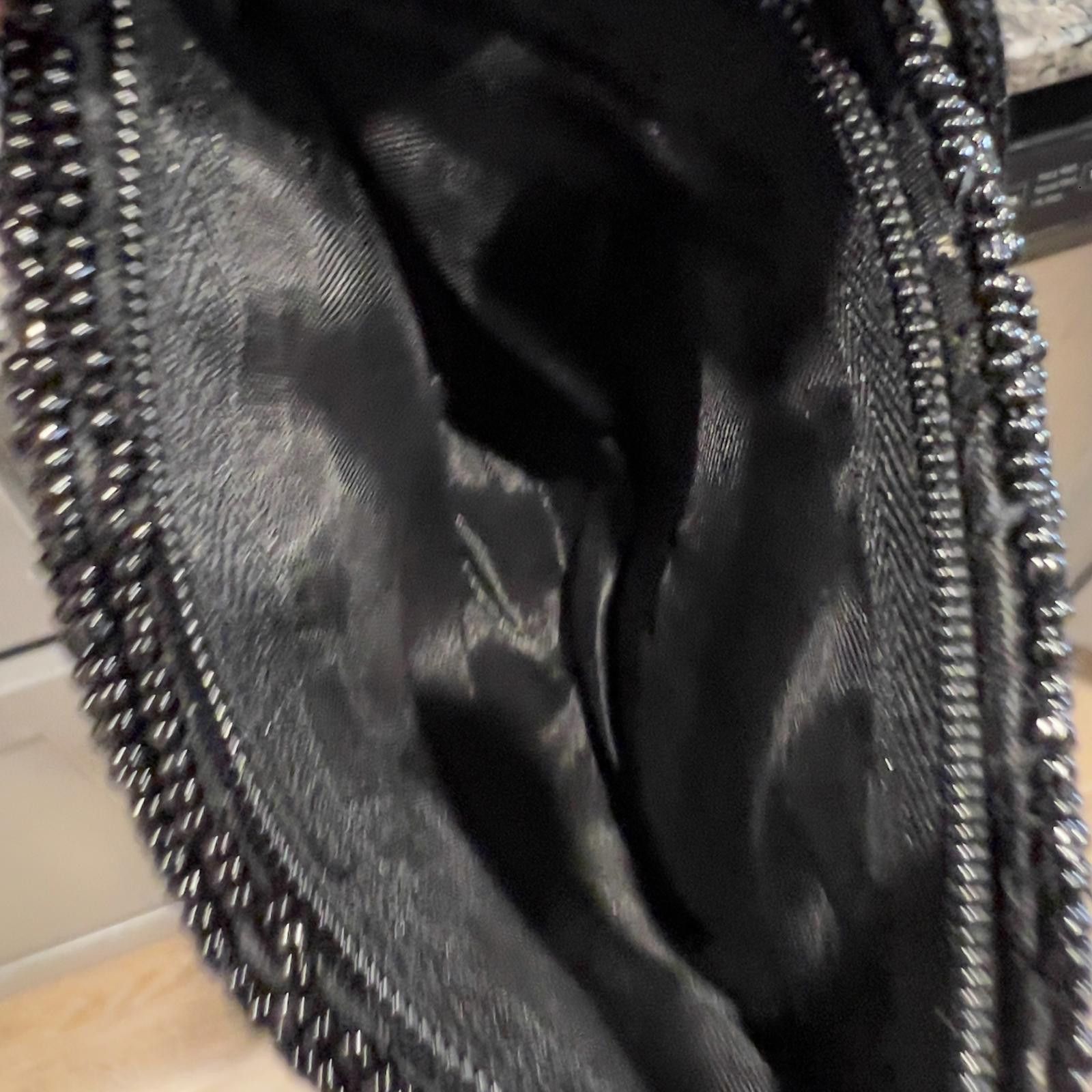 The Unbranded Brand Elegant Black Beaded Wristlet Clutch Size ONE SIZE - 5 Thumbnail