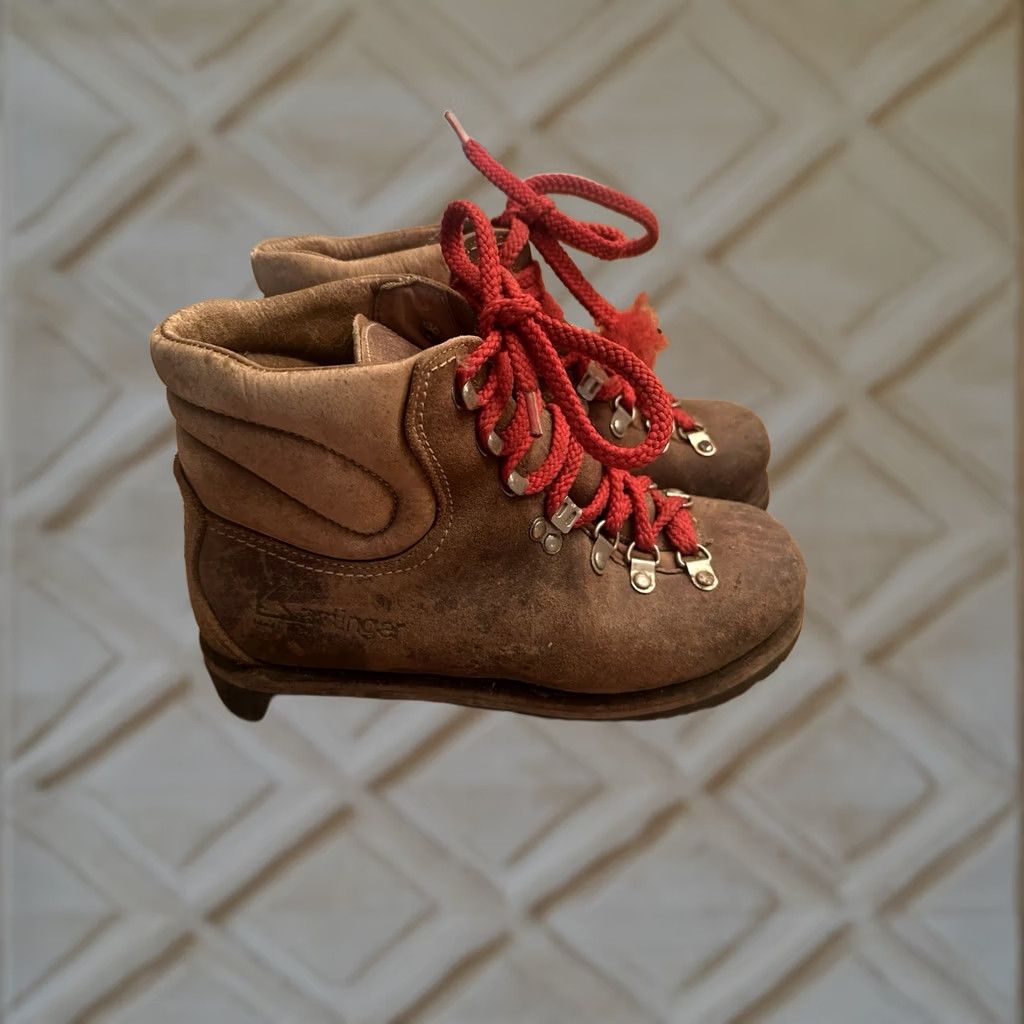 Vibram VINTAGE Kastinger Mountaineering Boots Men 9? Hiking Vibram Italy Brown Leather Desert Boot Womens? Size US 9 / IT 39 - 1 Thumbnail