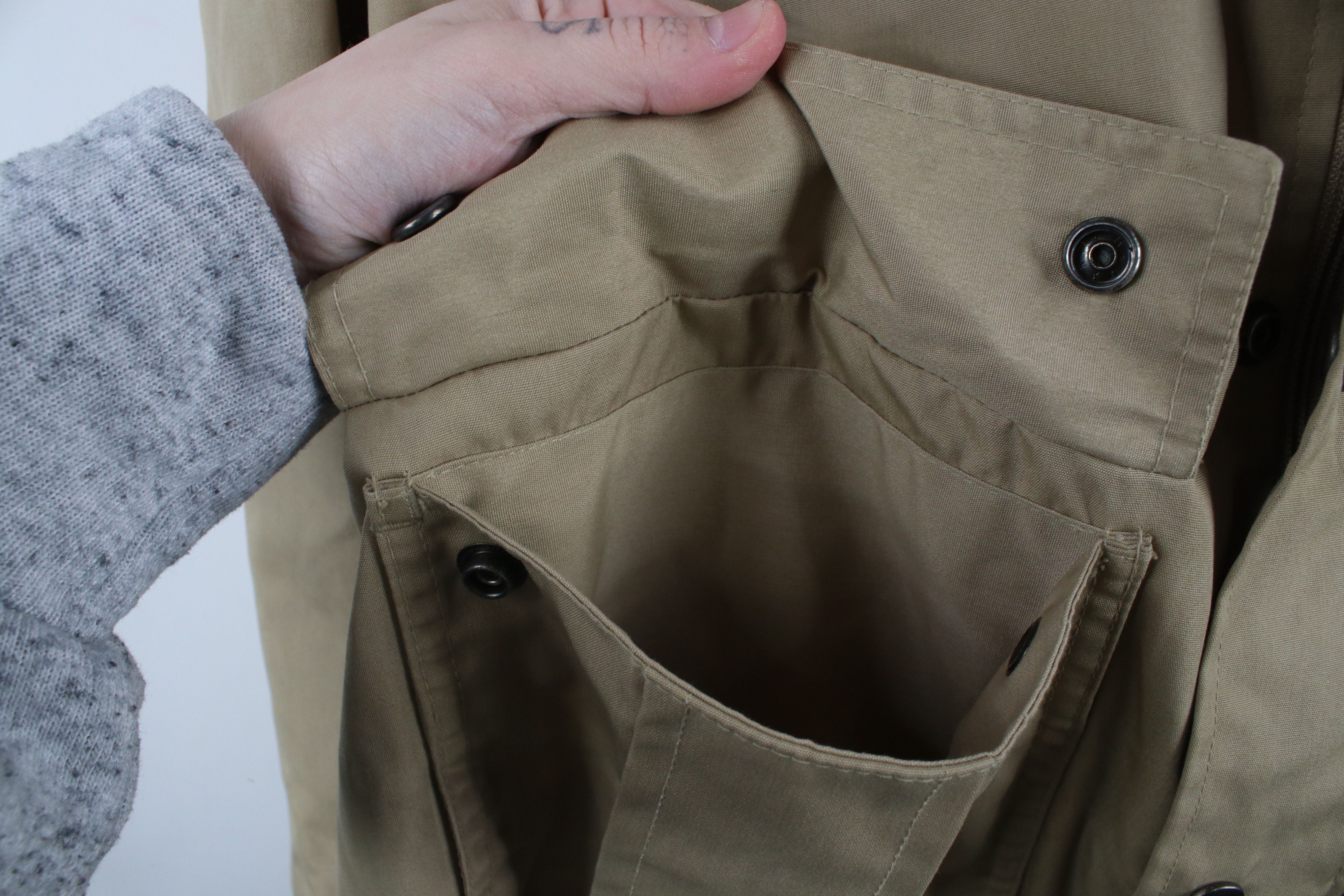 Vintage Vintage 70s Skor Fleece Lined Hooded Bomber Jacket Beige Size US L / EU 52-54 / 3 - 7 Thumbnail