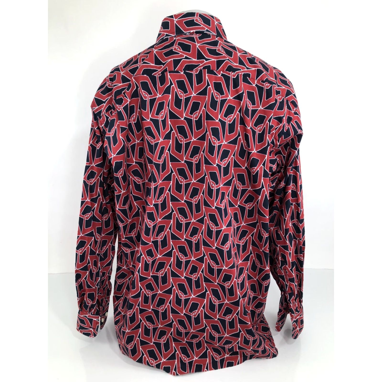 Vintage BULLock & Jones / USA - Abstract chain links Mens XL Shirt - EXCELLENT Size US XL / EU 56 / 4 - 4 Thumbnail