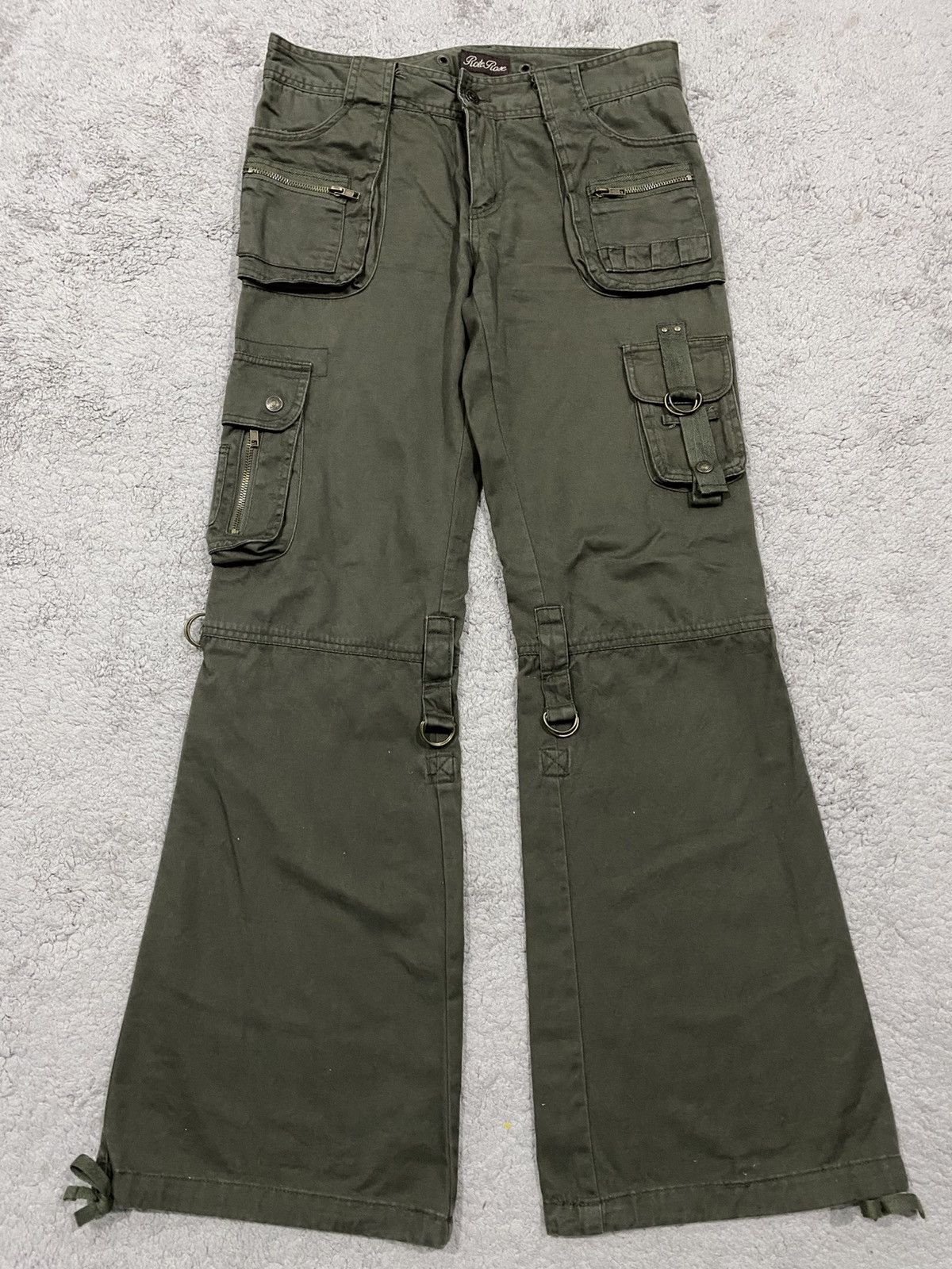 Other Rote Rose Cargo Bondage Flared Military Pants Like G.O.A Size US 32 / EU 48 - 2 Thumbnail