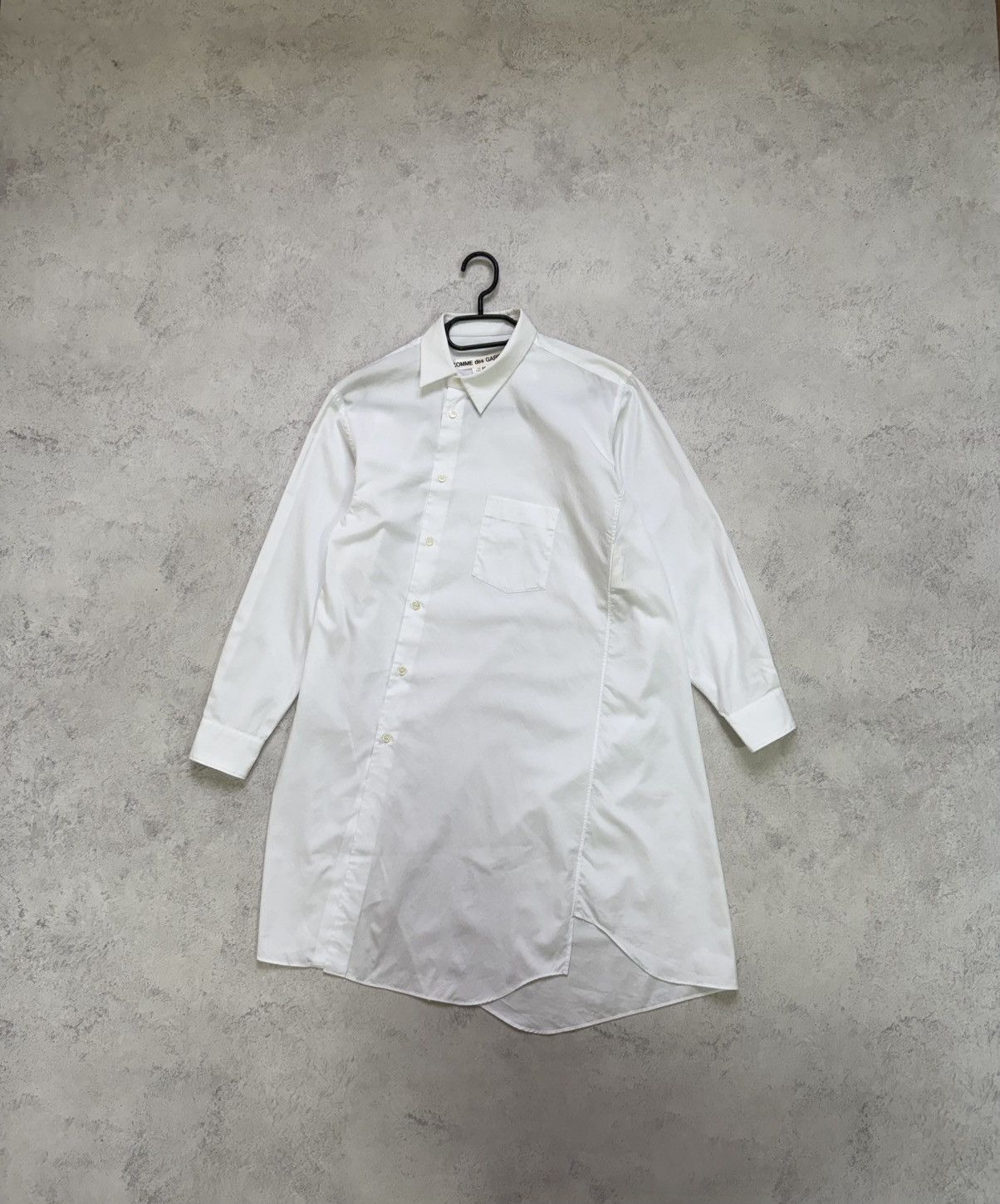 Comme des Garcons Comme Des Garcons Mens White Asymmetric Button Up Long Shirt Size US XS / EU 42 / 0 - 5 Thumbnail