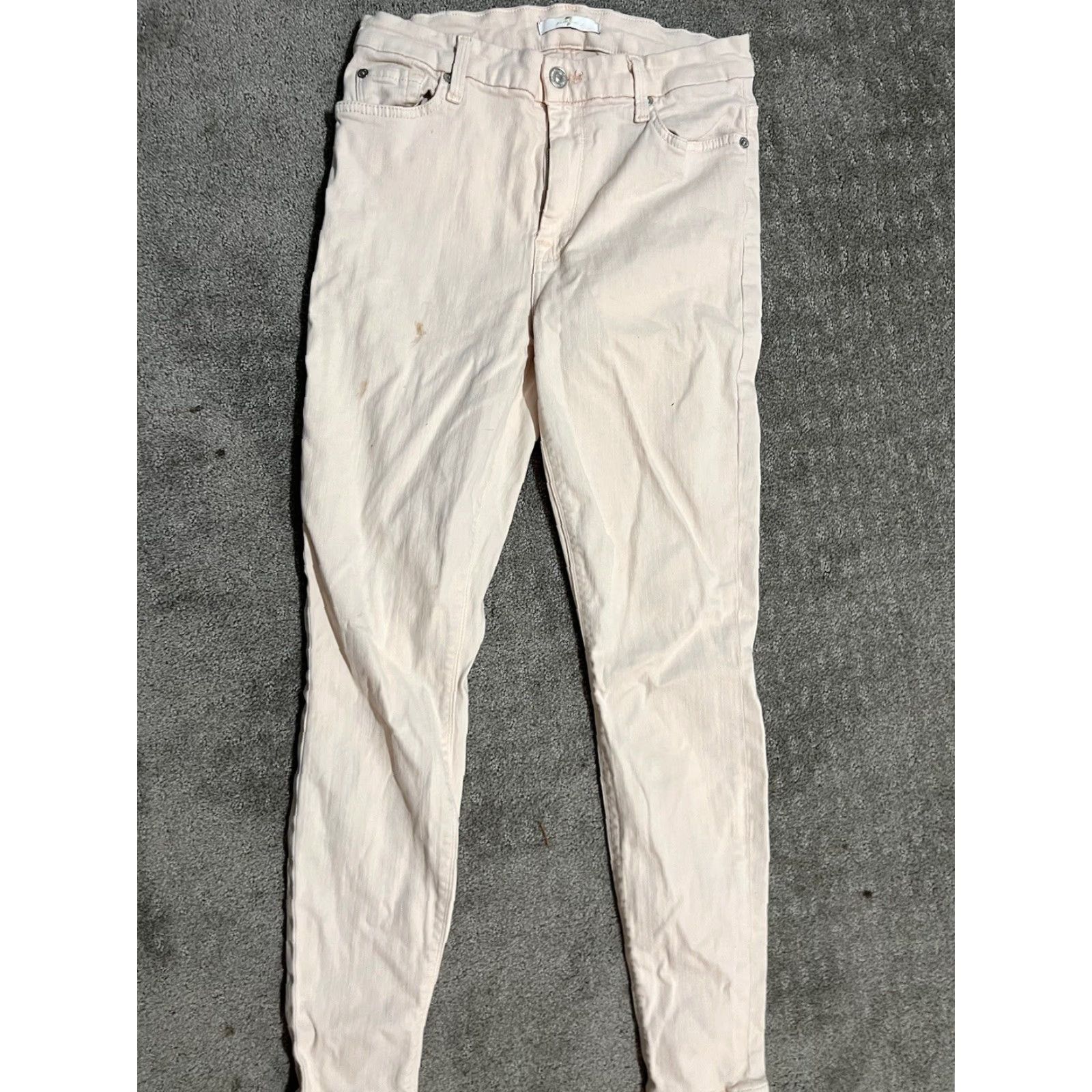 7 For All Mankind VINTAGE 7 for all Mankind Jeans Womens 28 Pink Denim Ankle Skinny Stretch Size 28" / US 6 / IT 42 - 3 Thumbnail