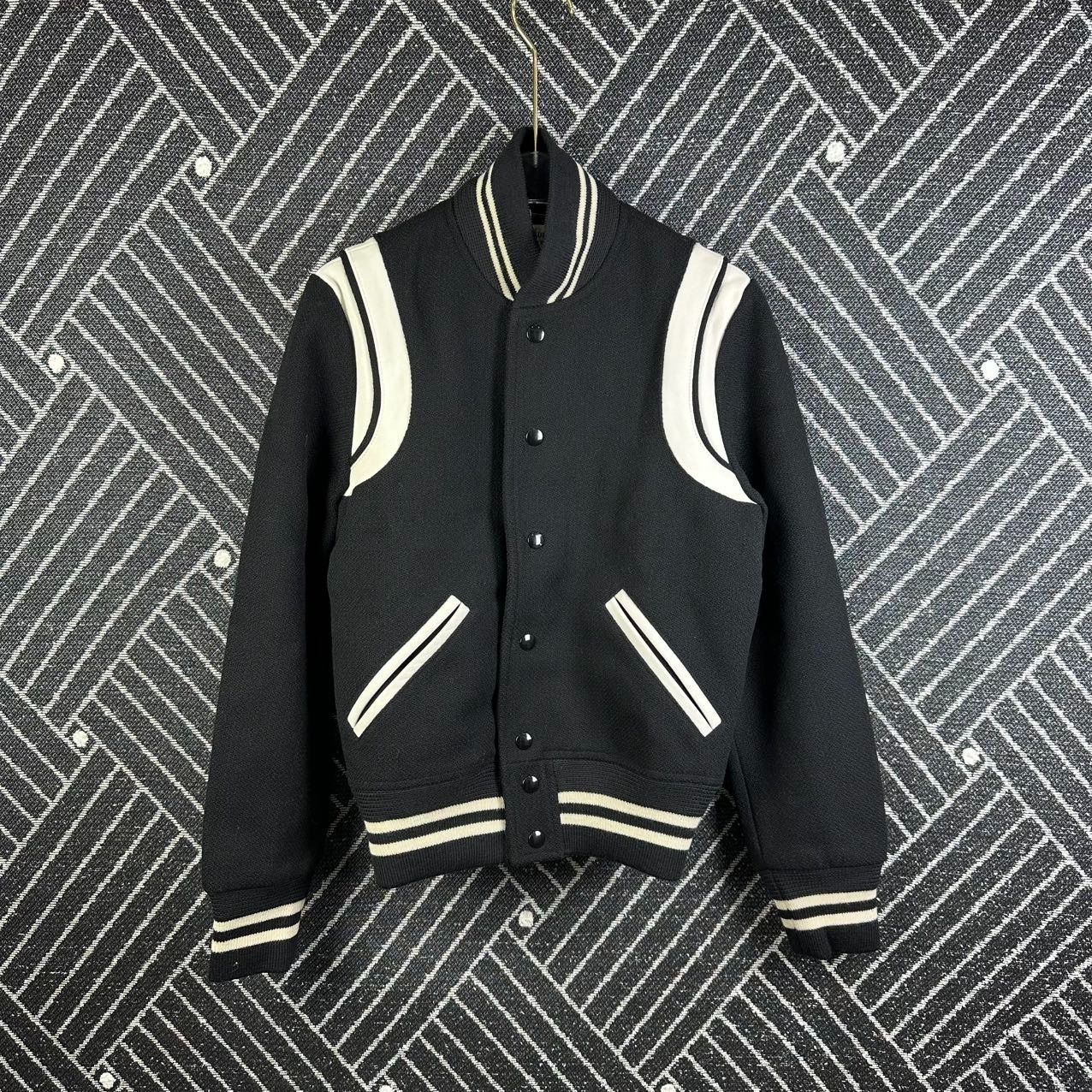 Saint Laurent Paris Saint Laurent Striped Baseball Jacket Size XS / US 0-2 / IT 36-38 - 1 Thumbnail