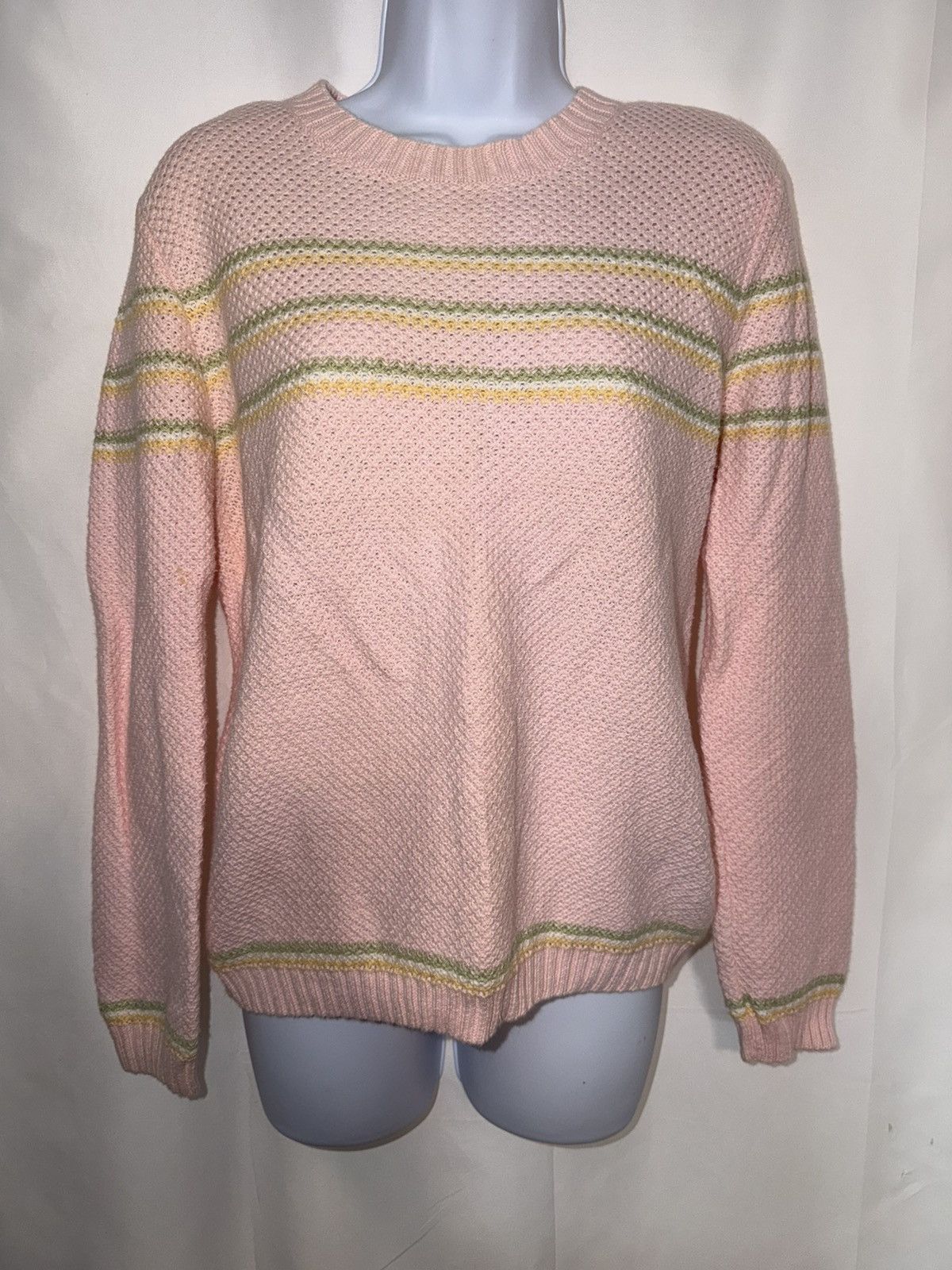 Other Vintage Christopher & Banks Pastel Pink Striped Sweater Size M / US 6-8 / IT 42-44 - 1 Thumbnail